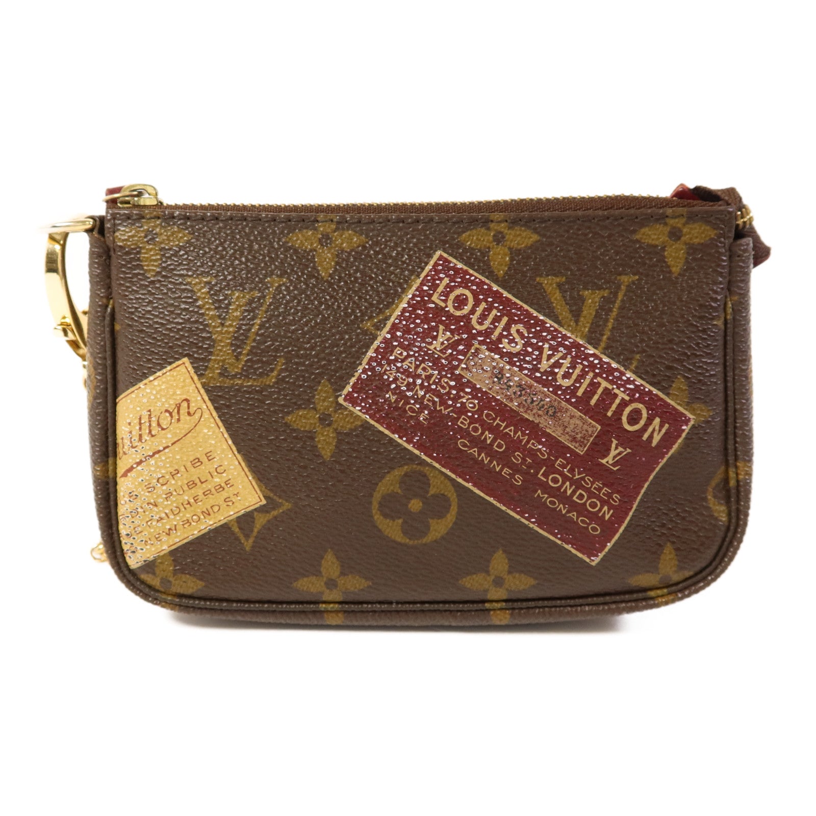 LOUIS VUITTON Monogram Pochette Accessories Pouch金扣手拿包啡色