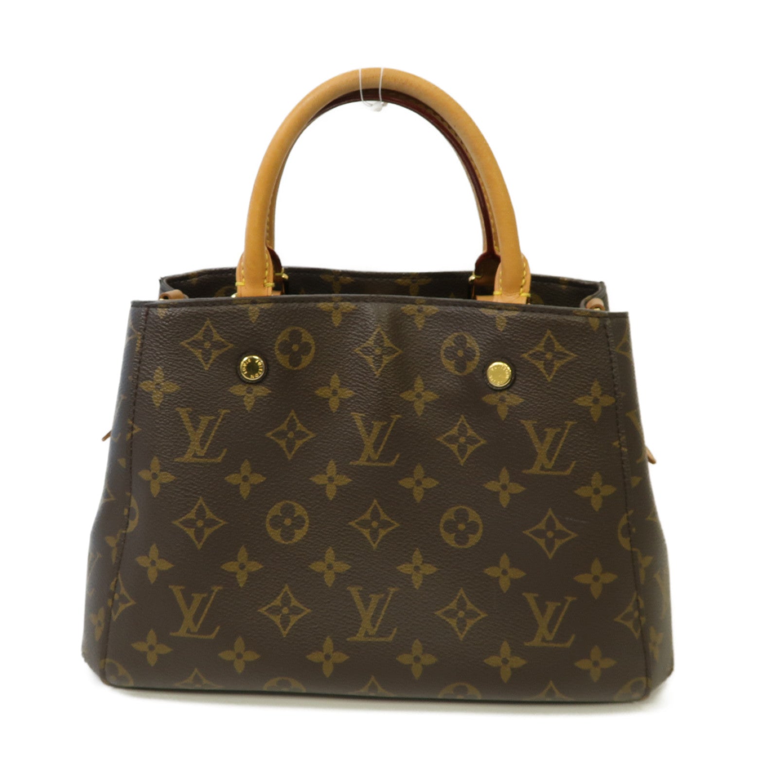 LOUIS VUITTON Monogram Montaigne BB金扣手挽肩背兩用袋啡色