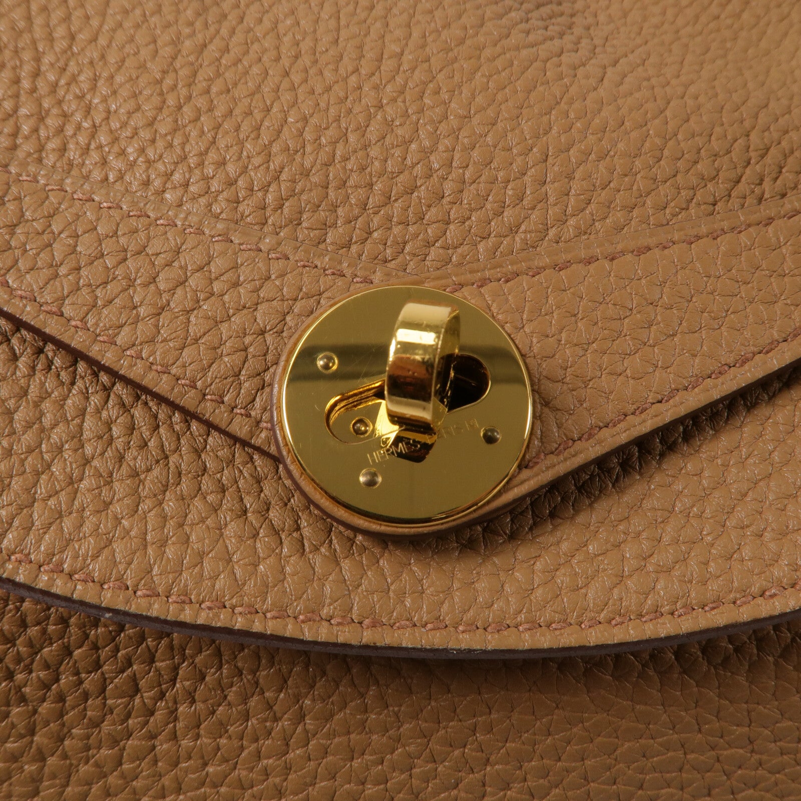 HERMES Clemence皮革Lindy 30手挽肩背兩用袋Naturel Sable