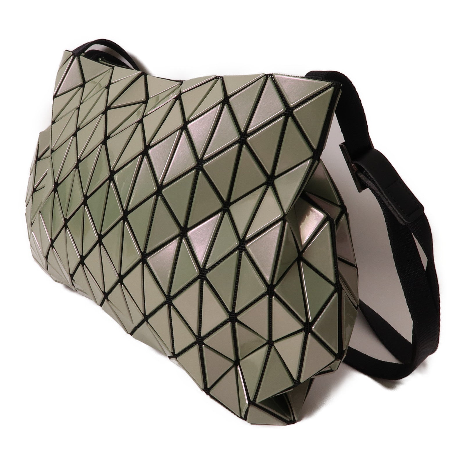 ISSEY MIYAKE PVC Shoulder Bag銀扣肩背袋灰色