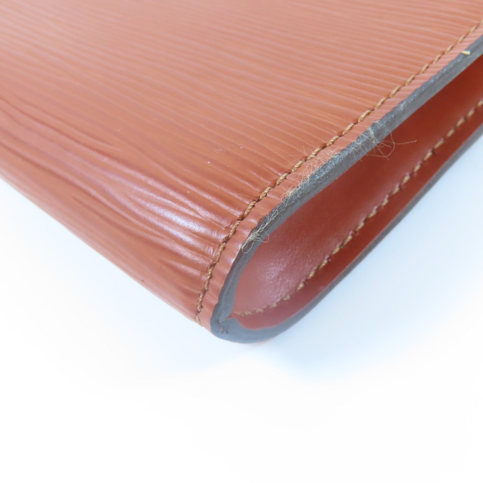 LOUIS VUITTON 【激減優惠】Epi Pochette Accessories金扣手挽袋啡色