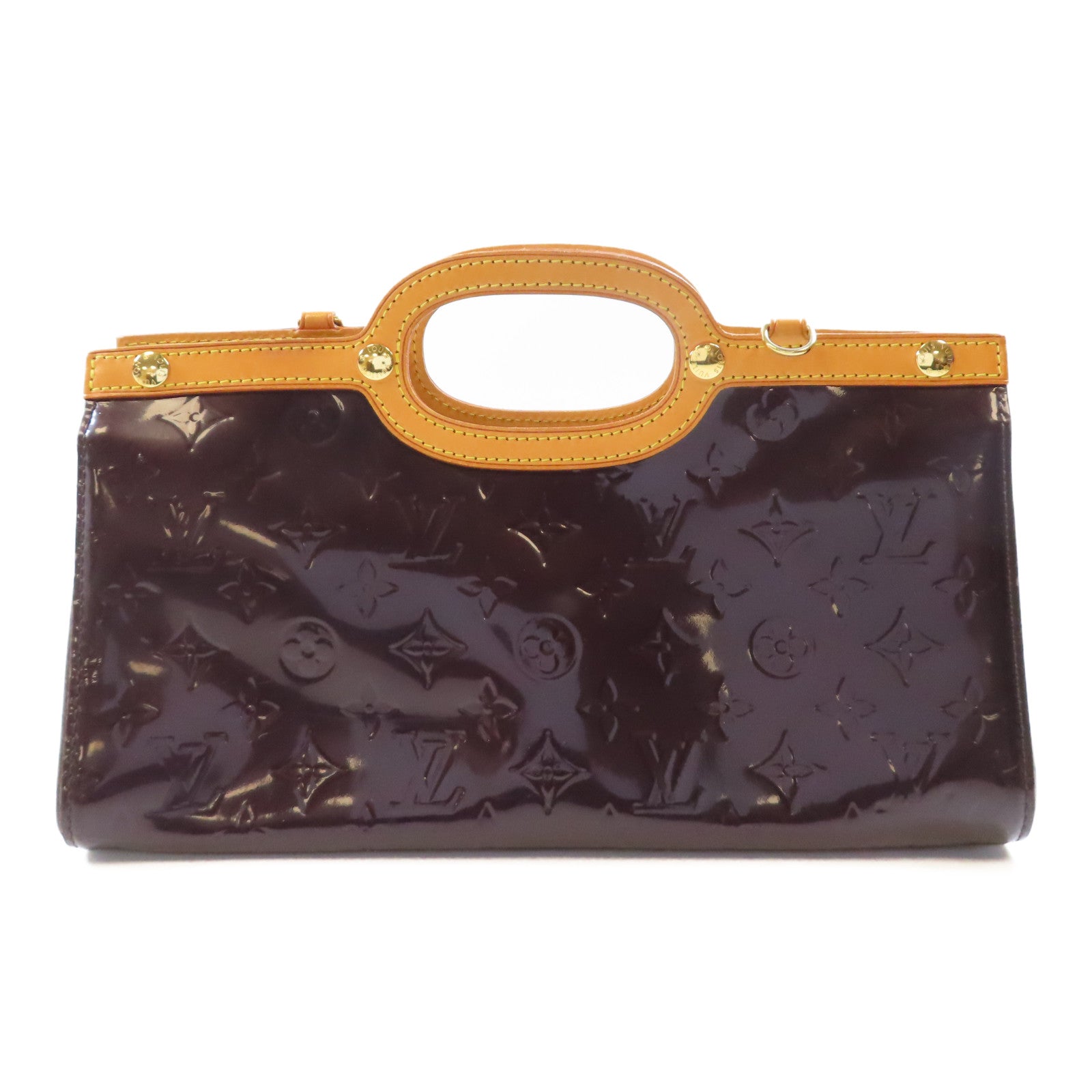 LOUIS VUITTON Monogram Vernis Roxbury Drive金扣手挽肩背兩用袋酒紅色