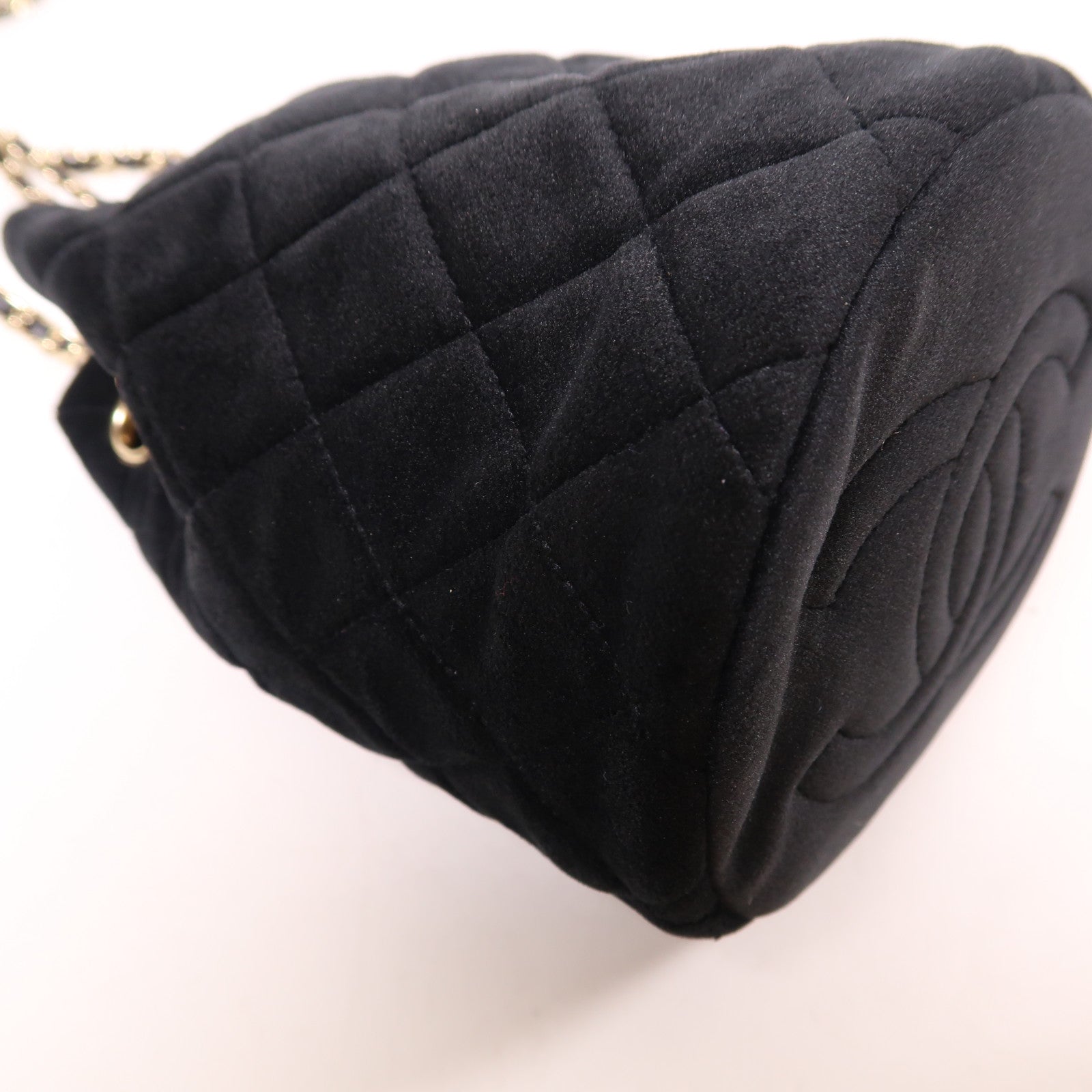 CHANEL 【激減優惠】天鵝絨Chain Shoulder金扣鏈帶肩背袋