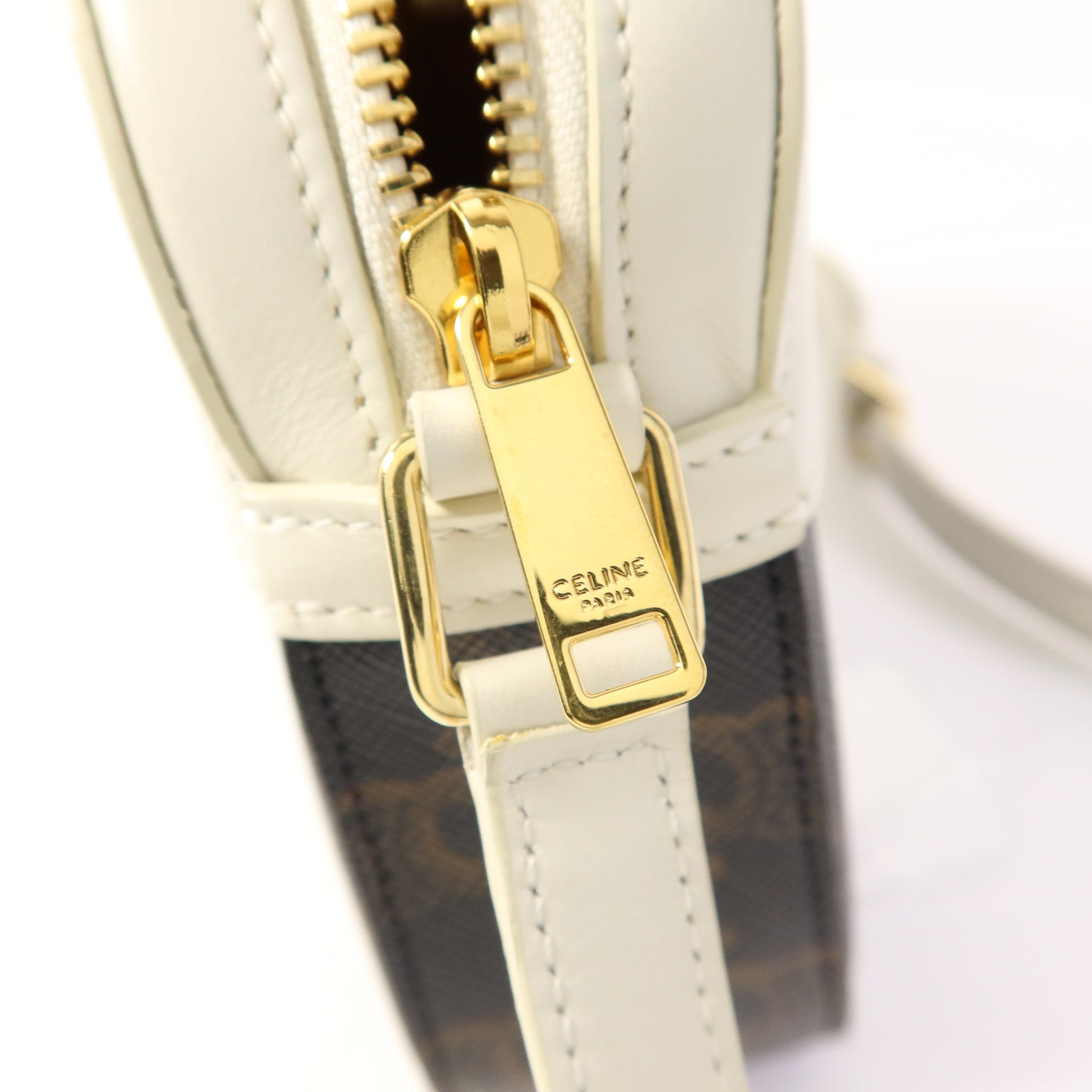 CELINE 塗層帆布Shoulder Bag金扣肩背袋