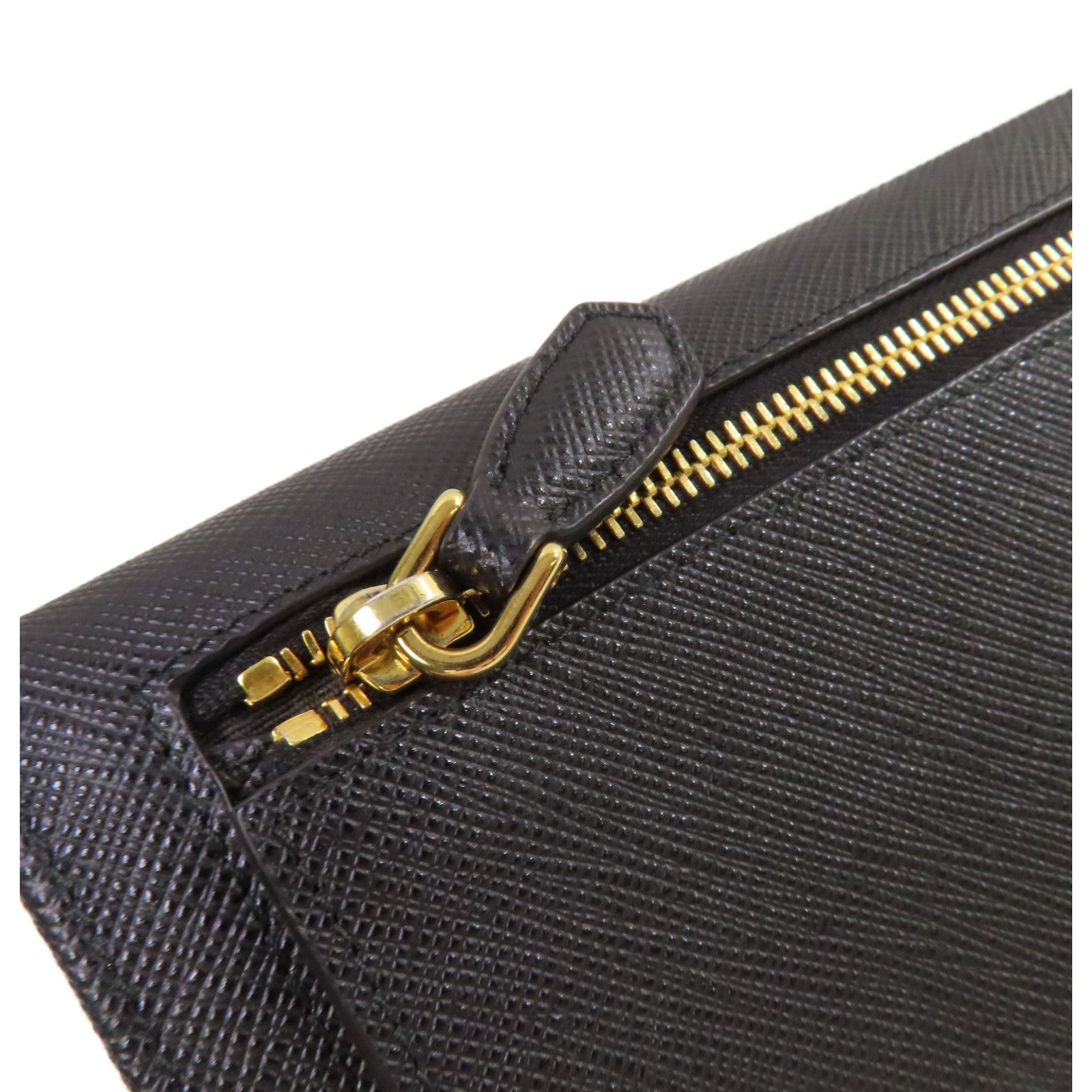 PRADA 【激減優惠】Saffiano皮革Long Wallet金扣長錢包黑色