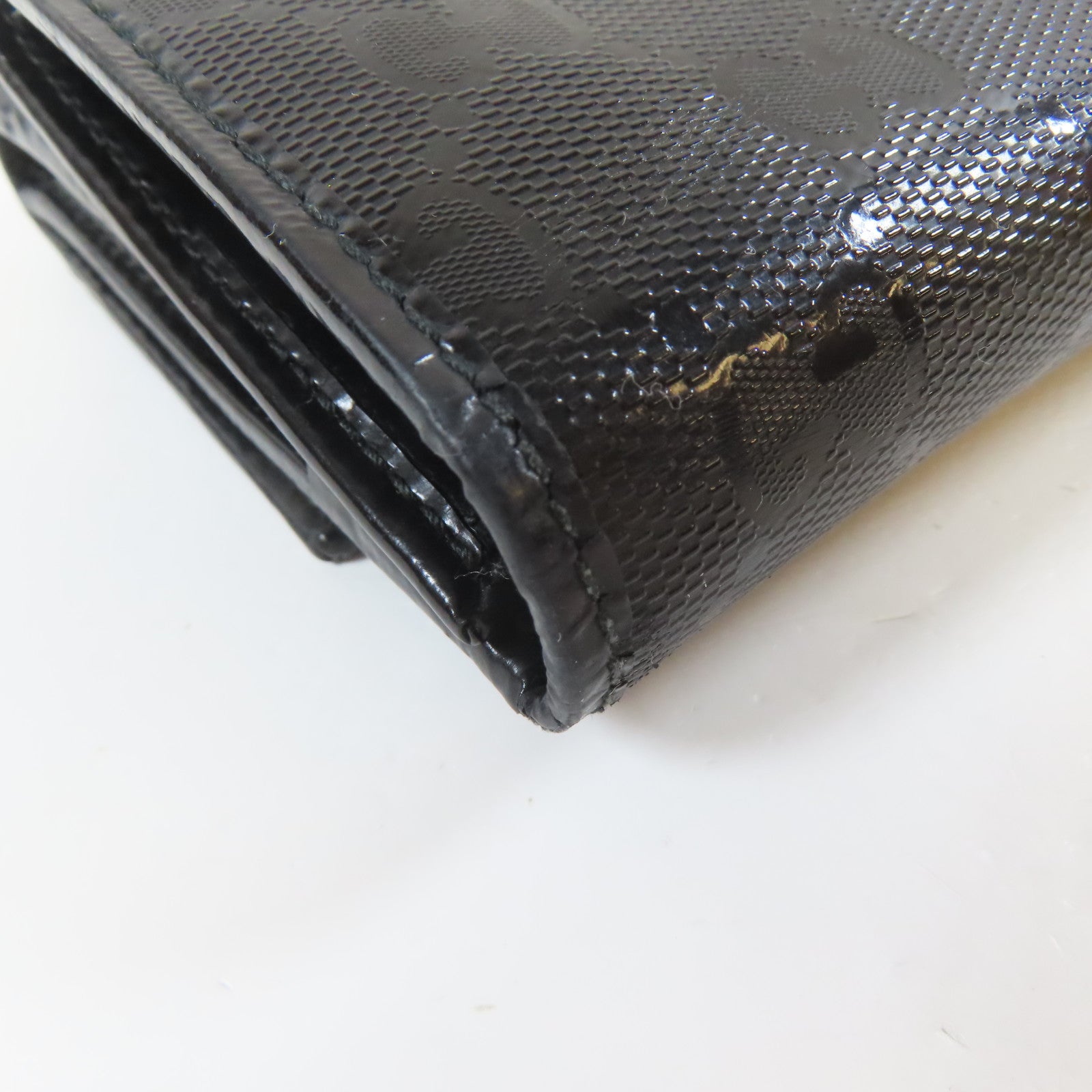 GUCCI 塗層帆布Long Bifold Wallet銀扣長錢包黑色