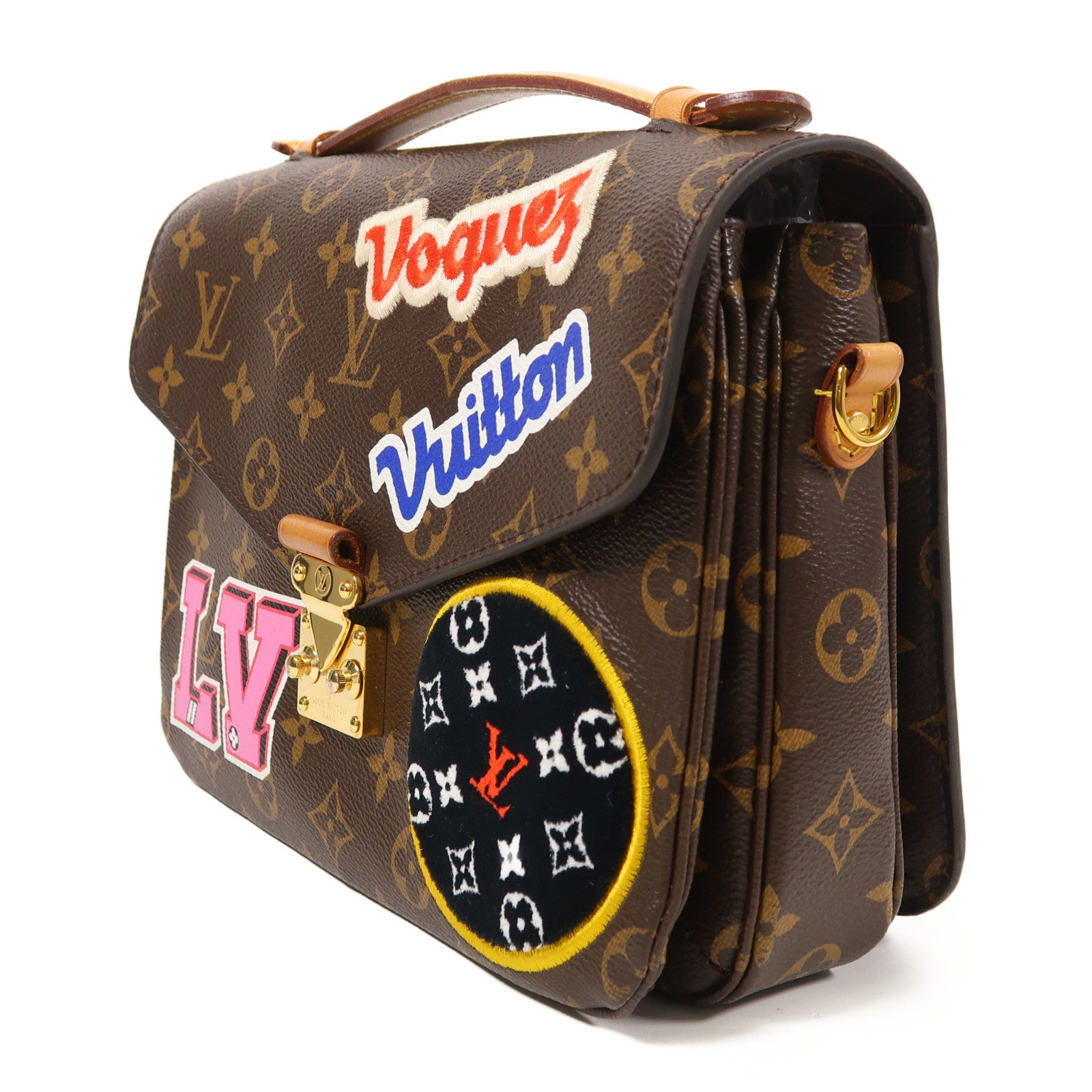 LOUIS VUITTON Monogram Patches Pochette Metis金扣手挽肩背兩用袋