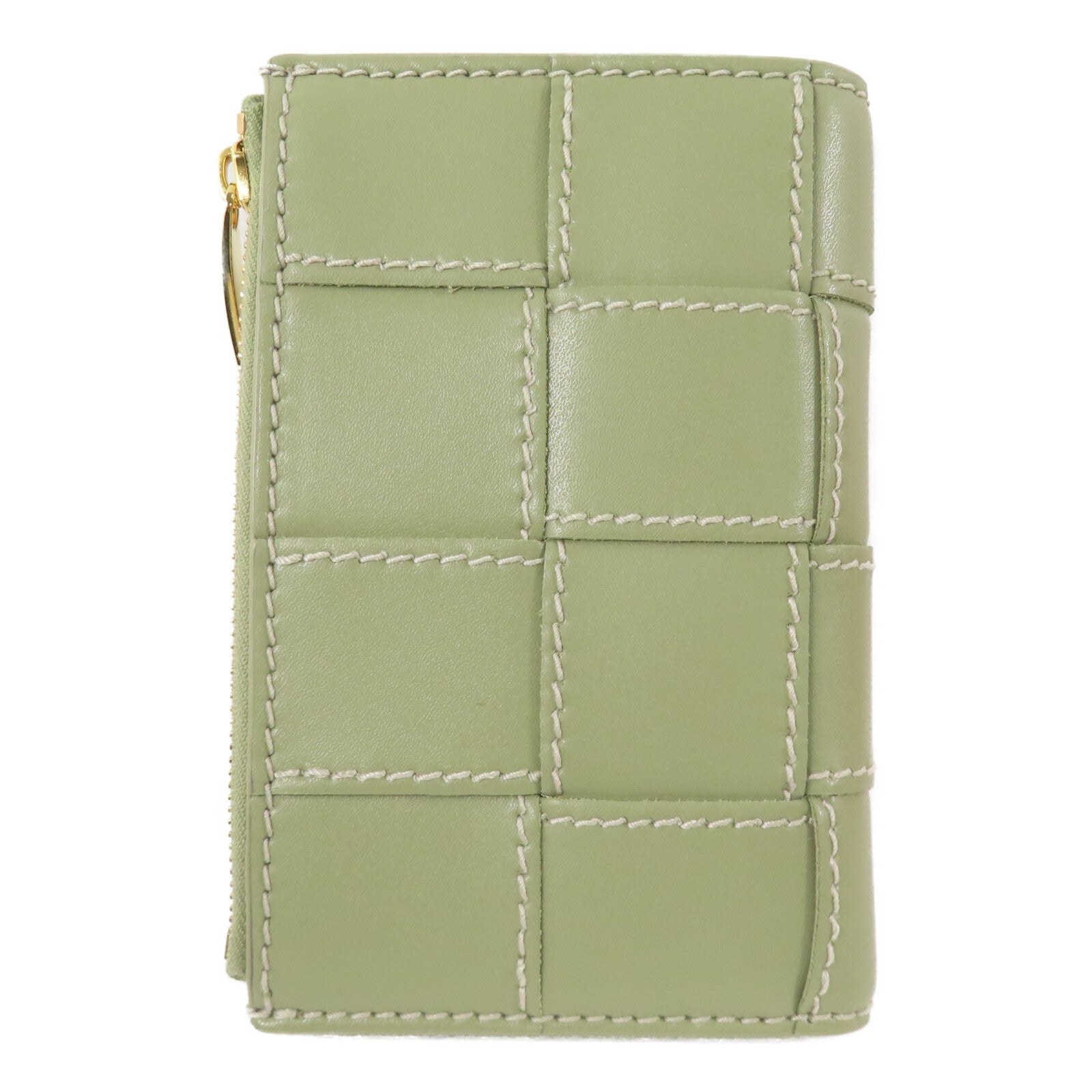 BOTTEGA VENETA 織紋皮革Middle Wallet金扣短錢包