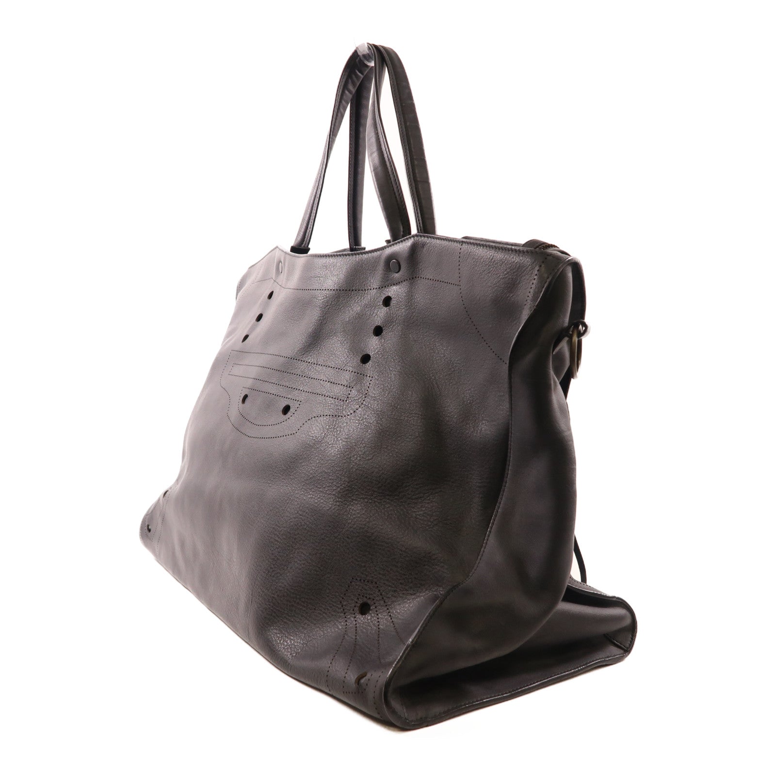 BALENCIAGA 牛皮皮革2 Way Bag手挽肩背兩用袋黑色