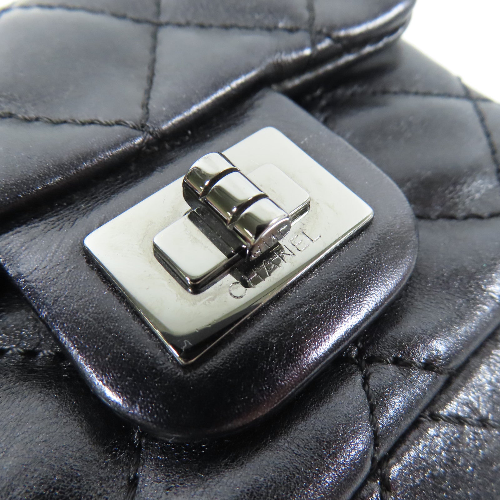 CHANEL 牛皮皮革2.55 Chain Shoulder鏈帶肩背袋