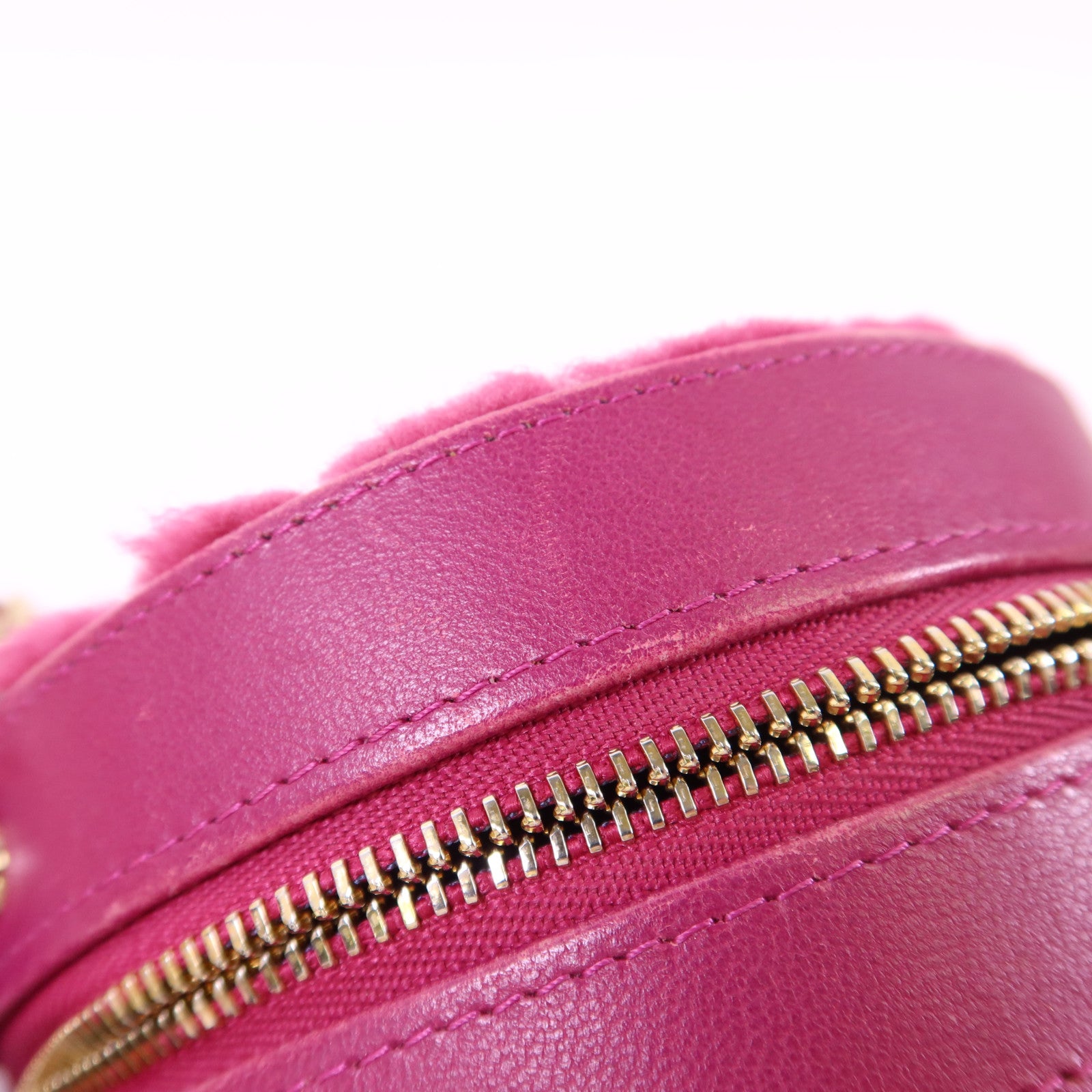 CHANEL 羊毛/牛皮皮革Chain Shoulder Bag金扣鏈帶肩背袋