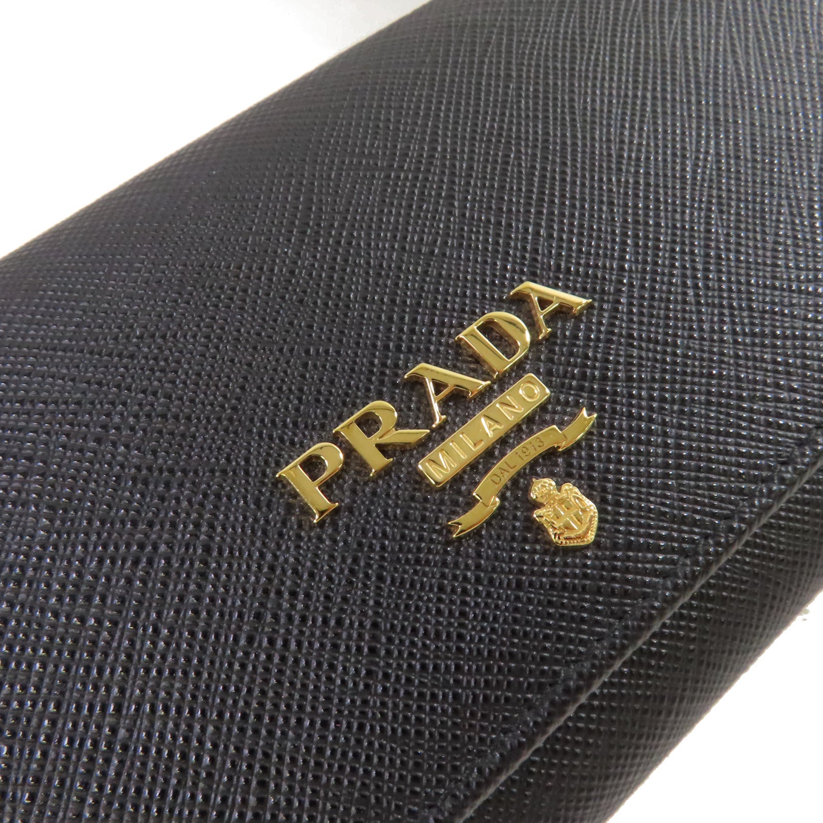 PRADA 【激減優惠】Saffiano皮革Long Wallet金扣長錢包黑色