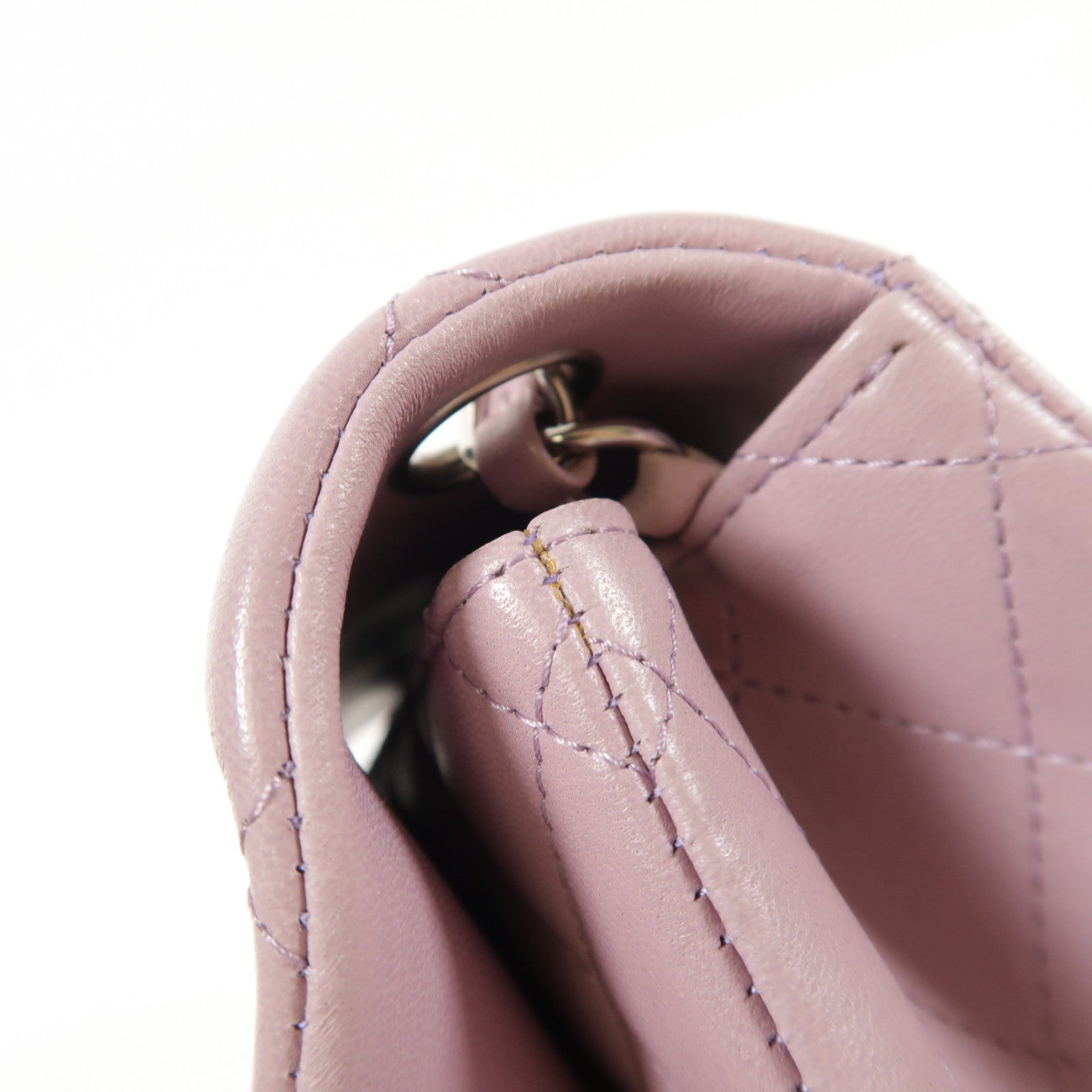 CHANEL 羊皮皮革Flap Bag 17cm銀扣鏈帶肩背袋