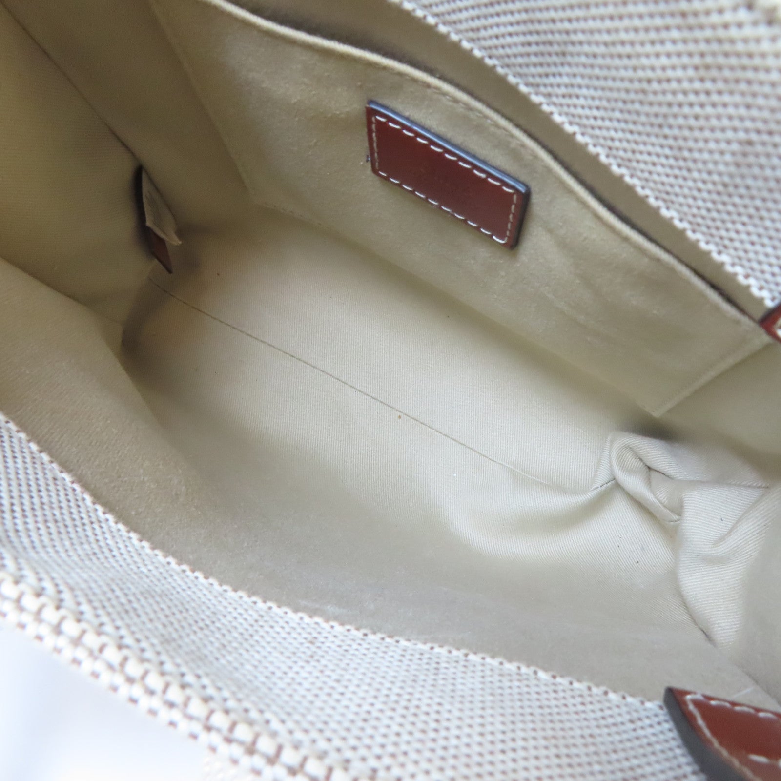 Chloe 帆布Woody Tote Bag銀扣手挽肩背兩用袋米色/啡色