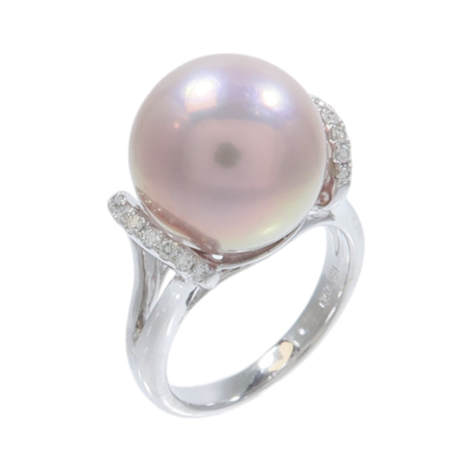 JEWELRY 18K白金Pearl Diamond Ring珍珠/鑽石戒指