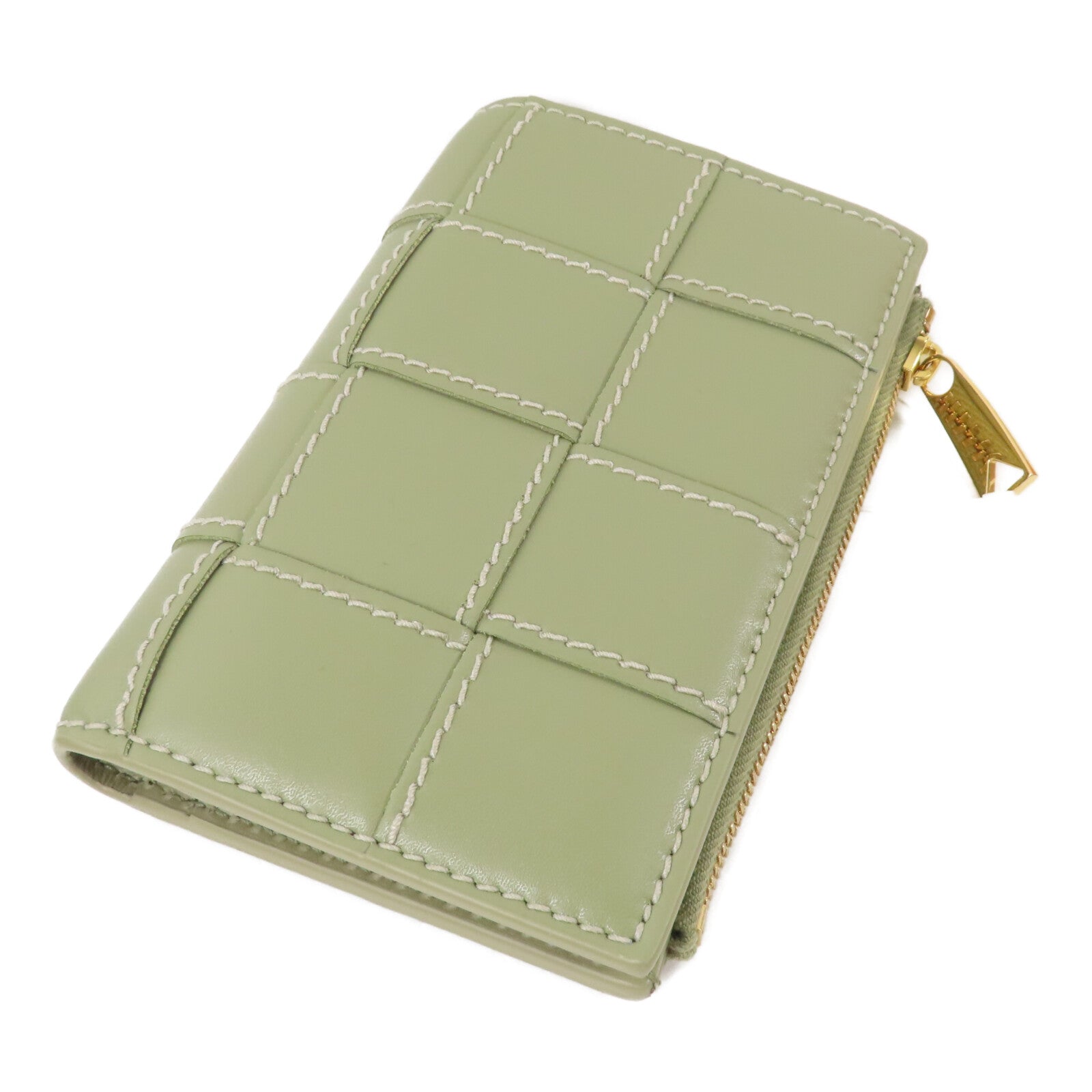 BOTTEGA VENETA 織紋皮革Middle Wallet金扣短錢包