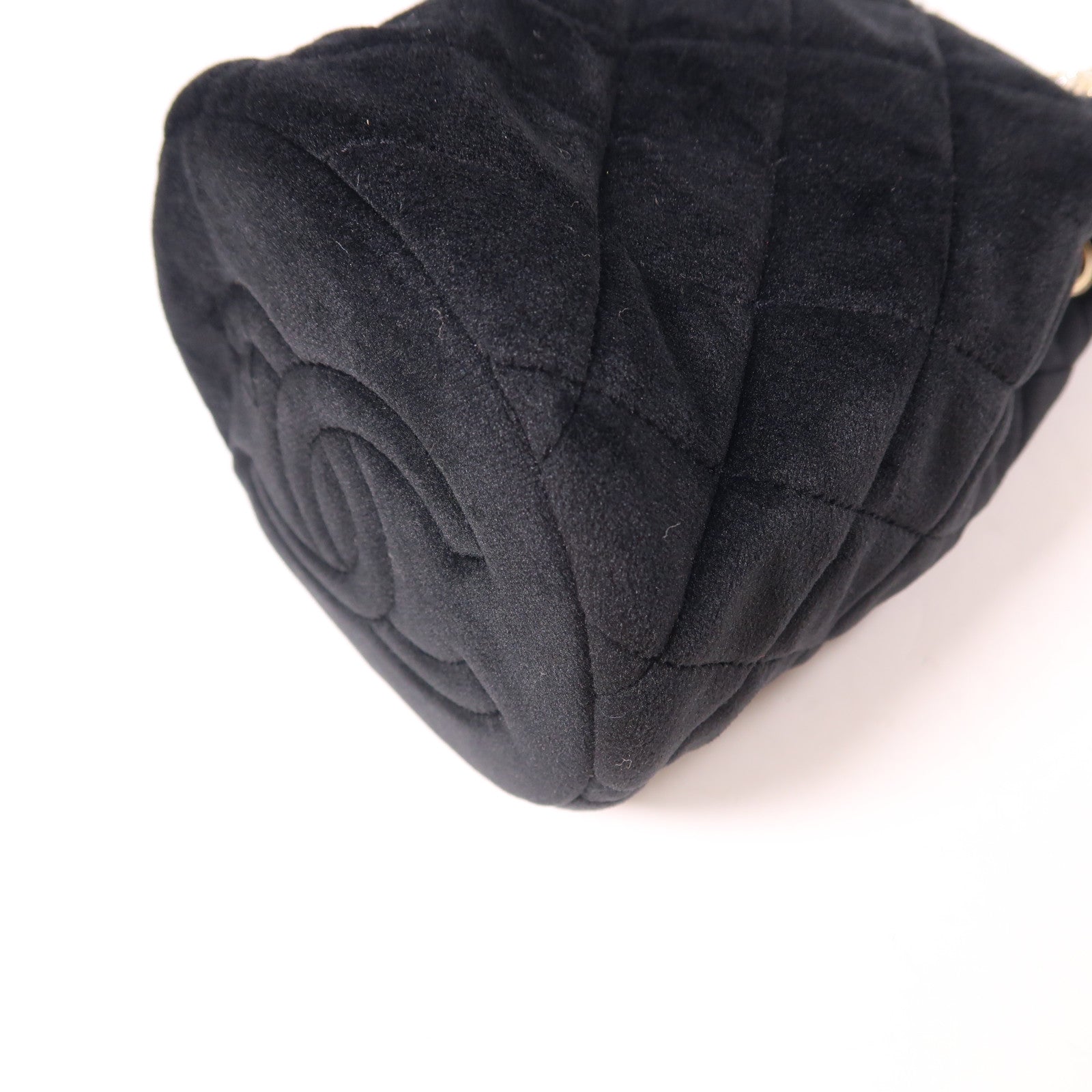 CHANEL 【激減優惠】天鵝絨Chain Shoulder金扣鏈帶肩背袋