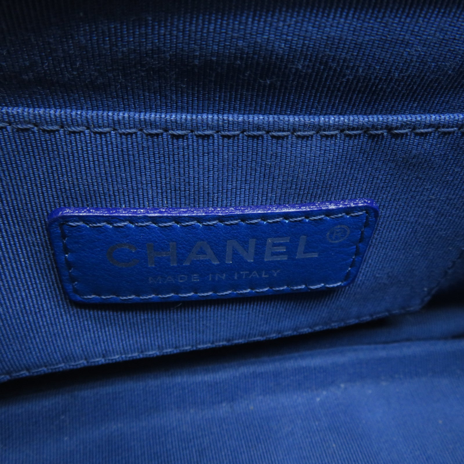 CHANEL 【激減優惠】菱格Caviar皮革Chain Shoulder銀扣鏈帶肩背袋藍色
