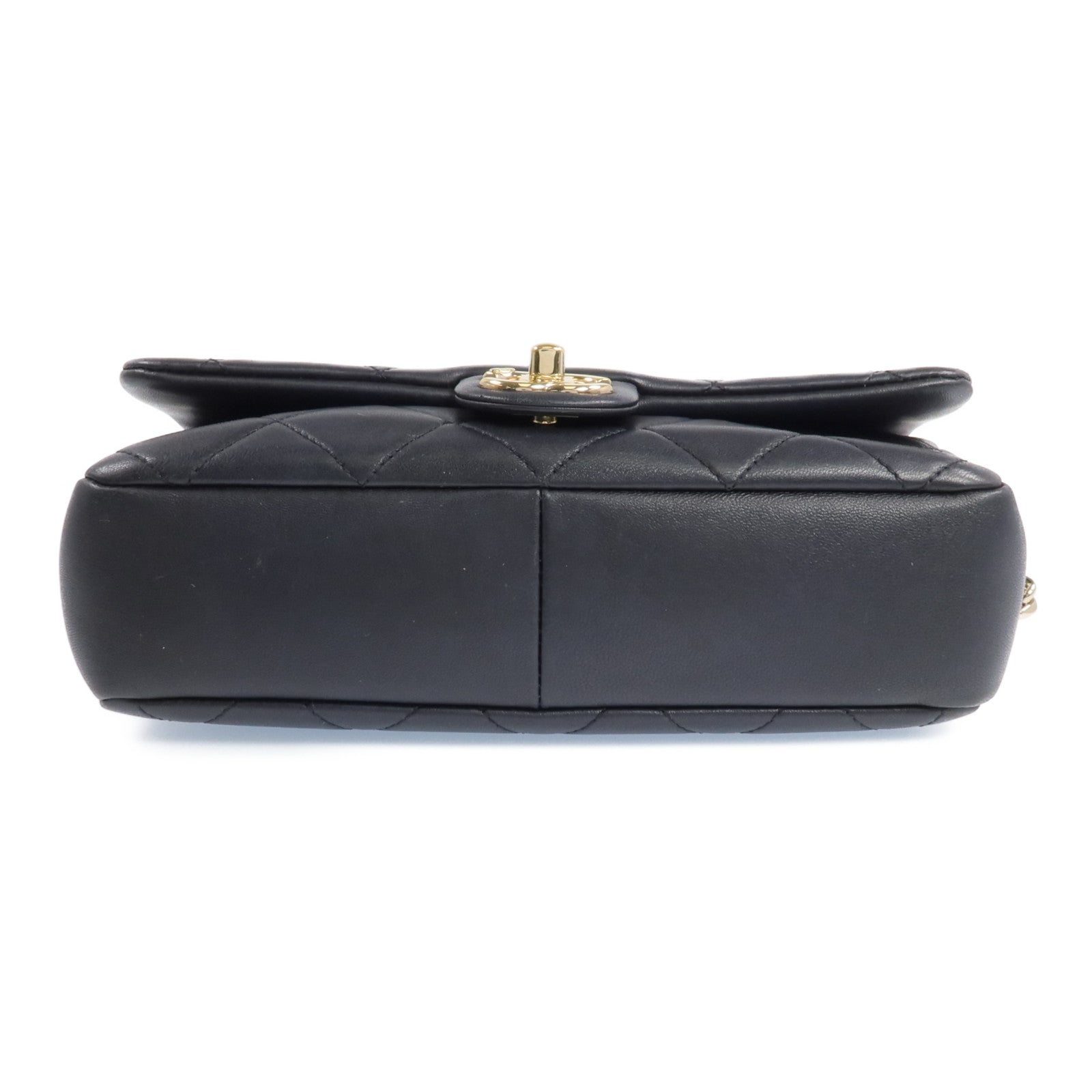 CHANEL 羊皮皮革2 Way Shoulder金扣手挽肩背兩用袋