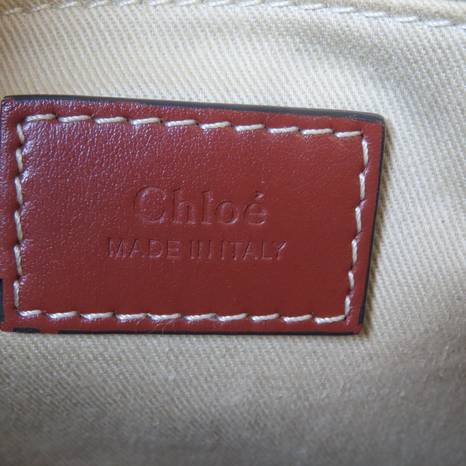 Chloe 帆布Woody Tote Bag銀扣手挽肩背兩用袋米色/啡色