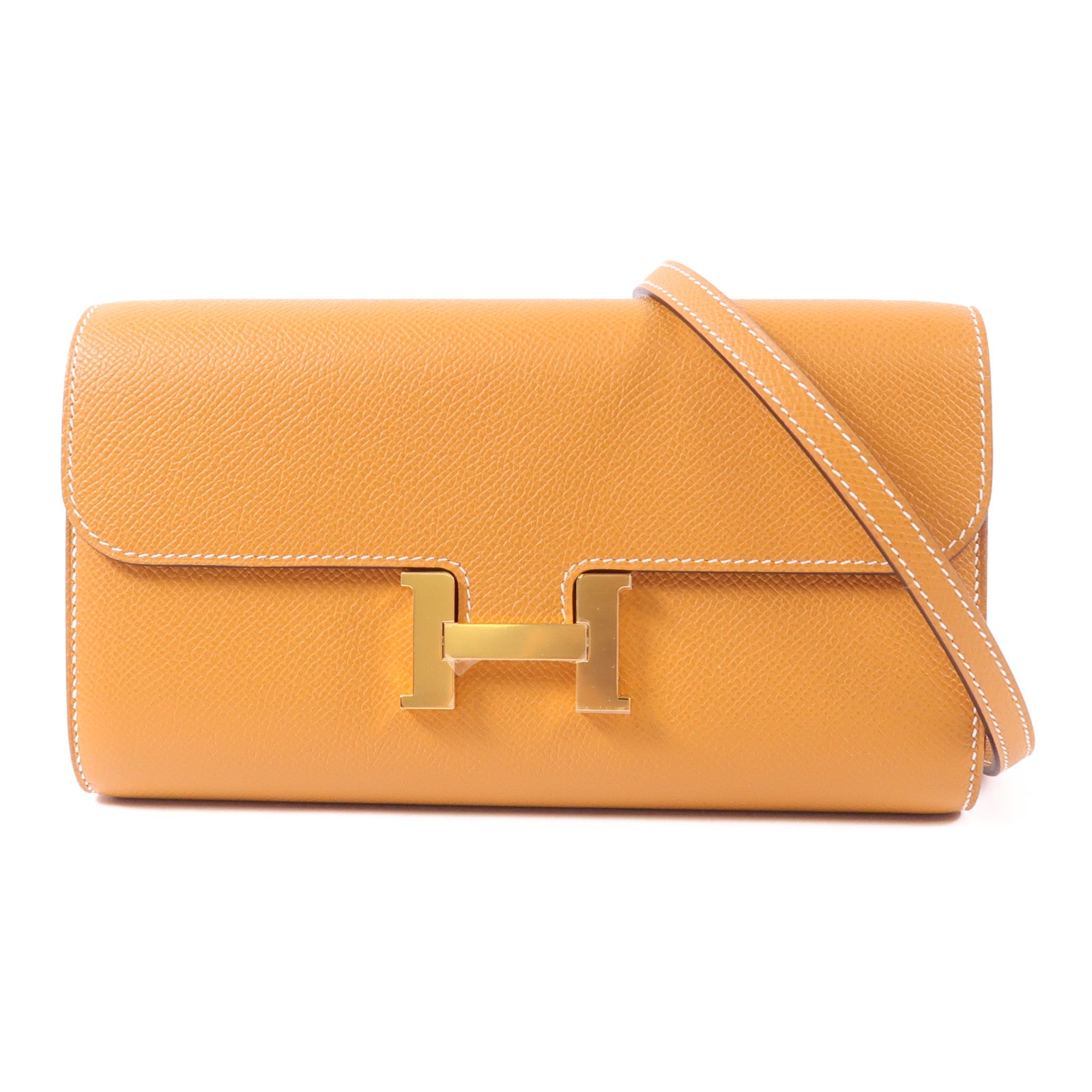 HERMES Epsom皮革Constance To Go金扣肩背袋Toffee