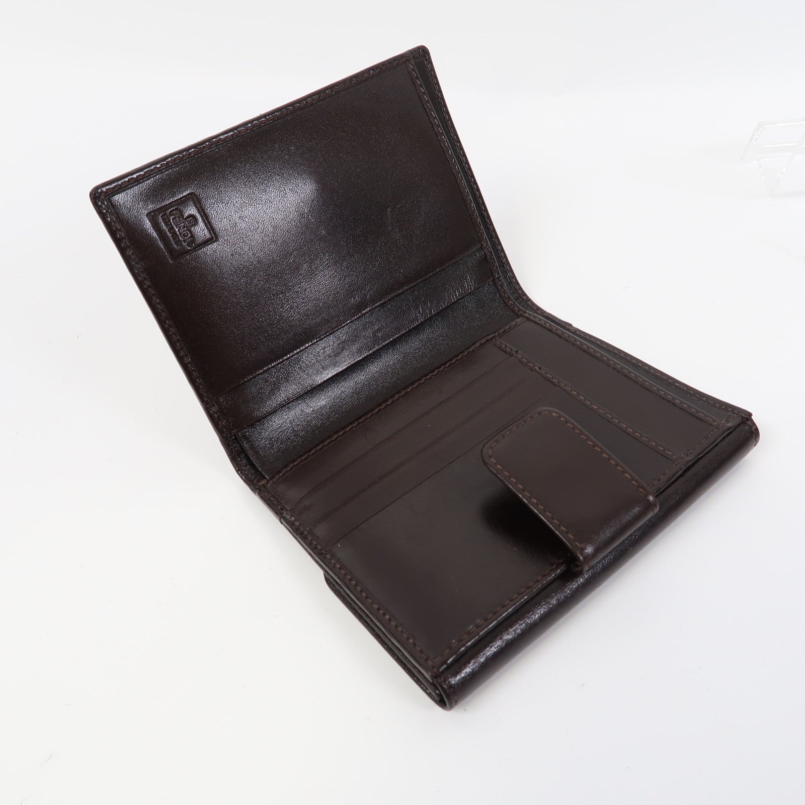 FENDI 帆布/皮革Wallet銀扣錢包啡色