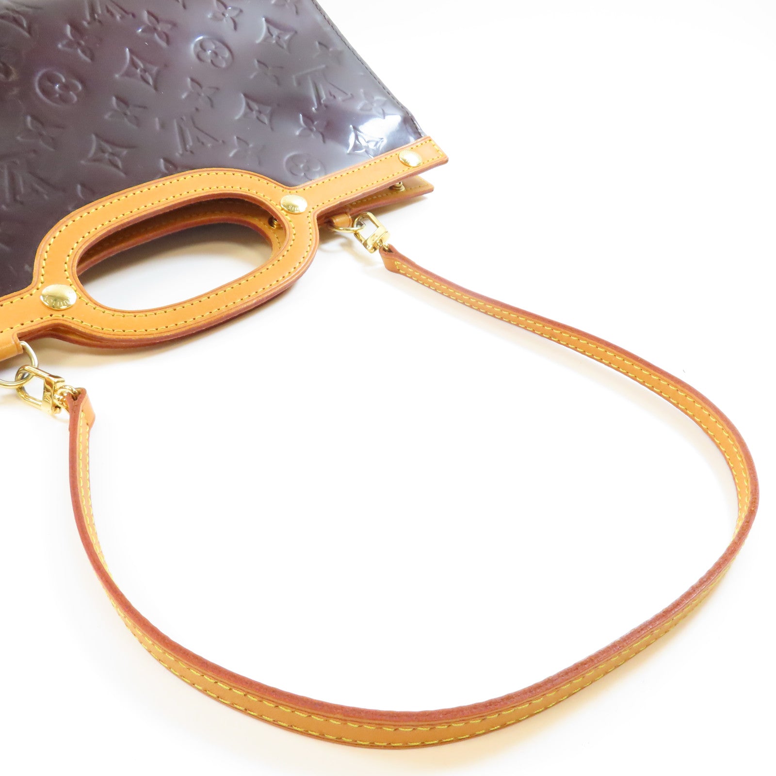 LOUIS VUITTON Monogram Vernis Roxbury Drive金扣手挽肩背兩用袋酒紅色