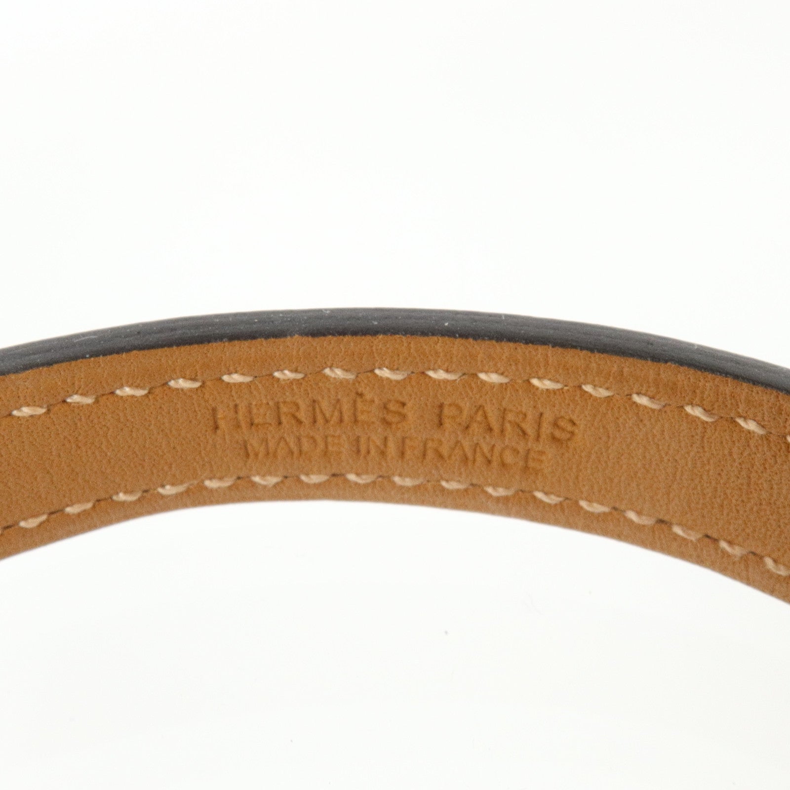 HERMES Swift皮革Rivale Double Tour Bangel金扣手鐲Rose Pourpre