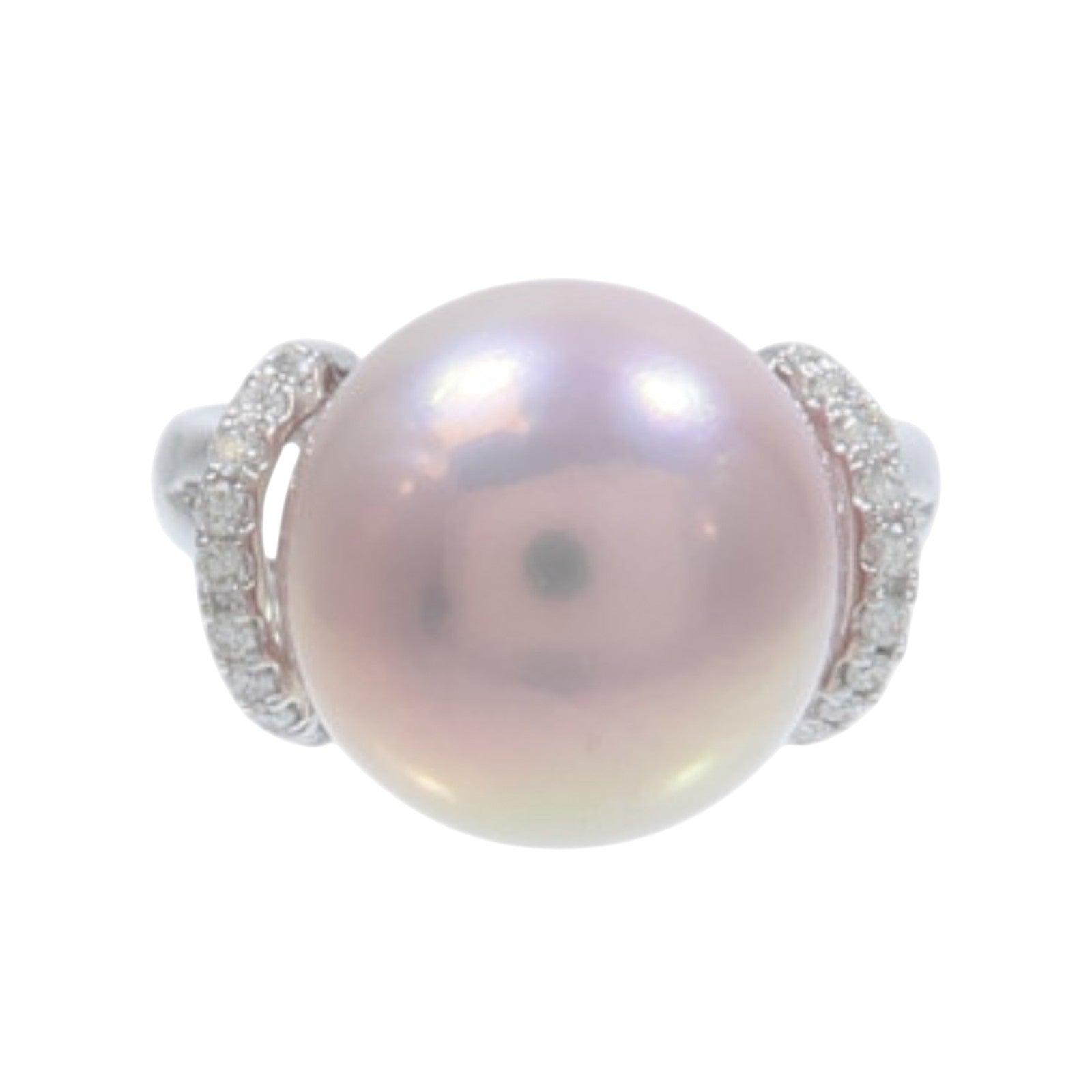 JEWELRY 18K白金Pearl Diamond Ring珍珠/鑽石戒指