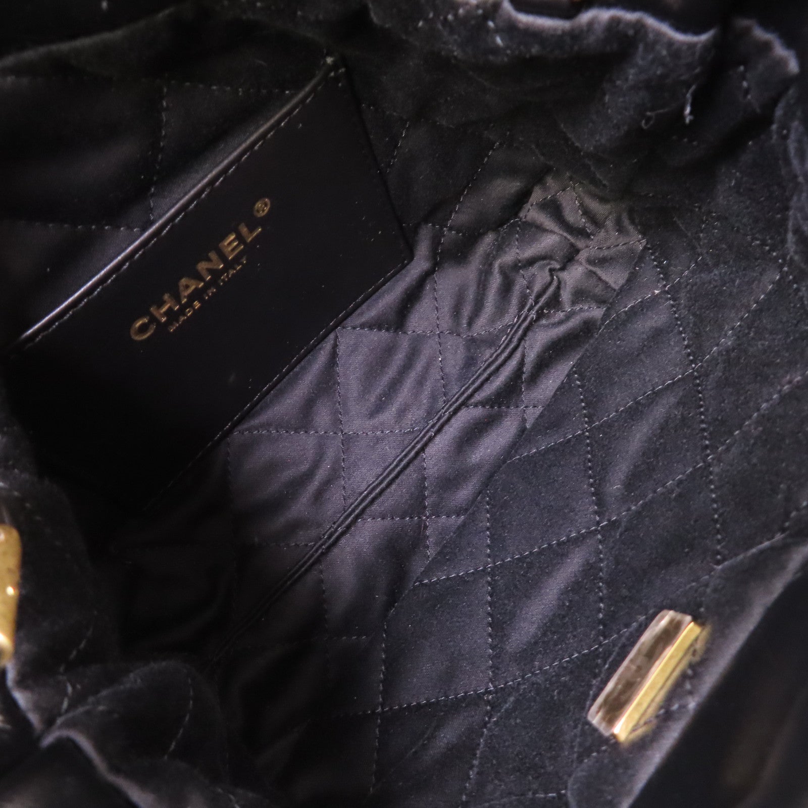 CHANEL 菱格牛皮皮革Chanel 22 Mini 2Way Chain Shoulder Bag金扣手挽肩背兩用袋黑色