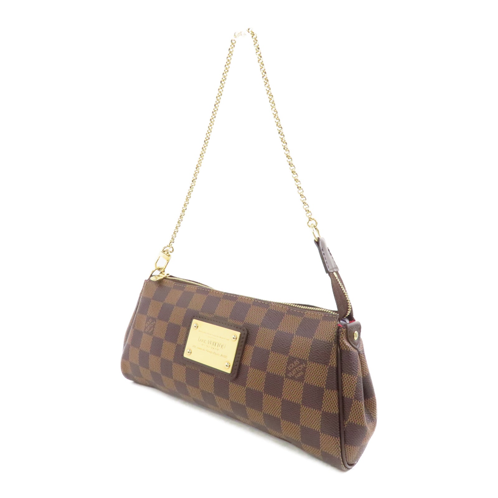 LOUIS VUITTON Damier Eva金扣手挽肩背兩用袋棕色