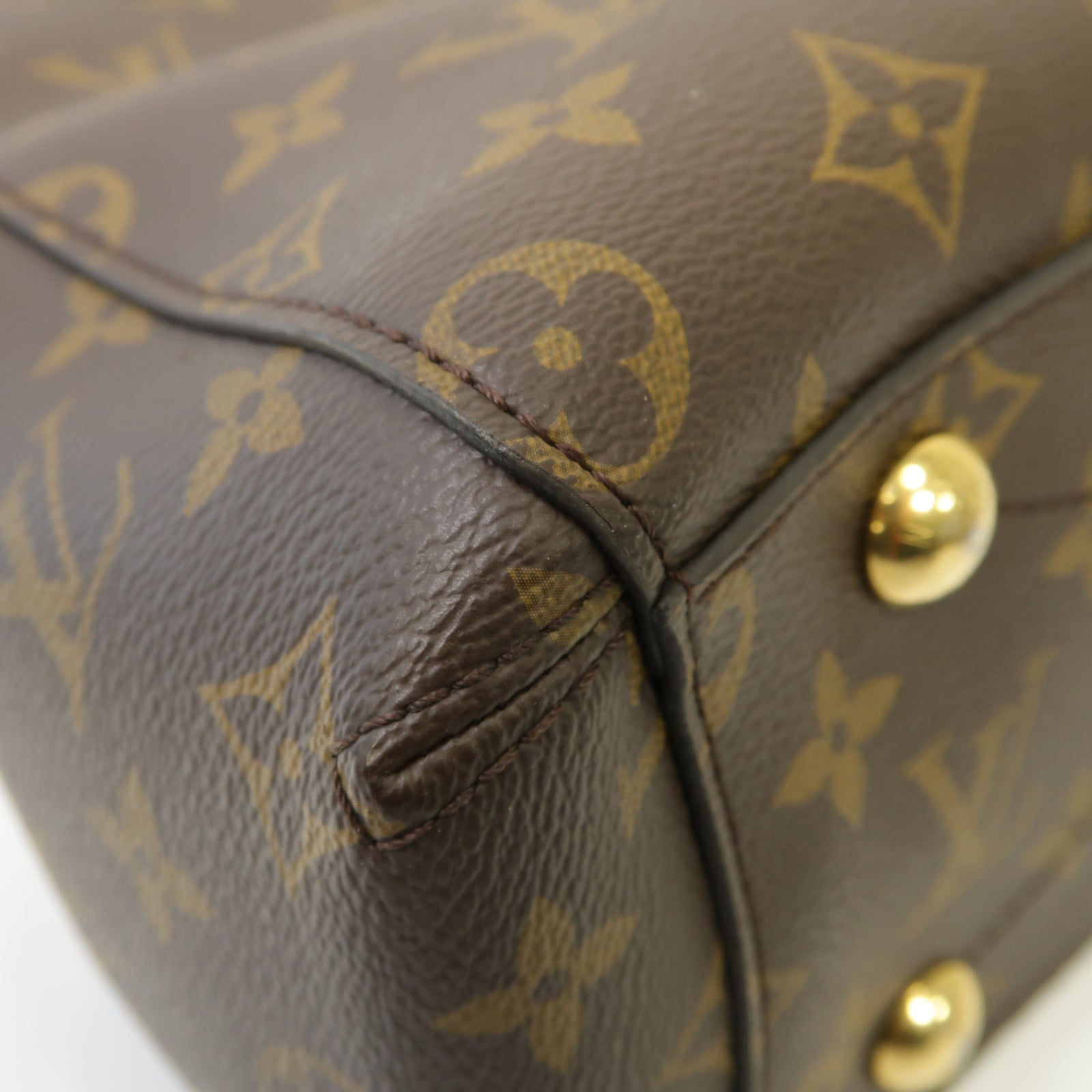 LOUIS VUITTON Monogram Montaigne BB金扣手挽肩背兩用袋啡色