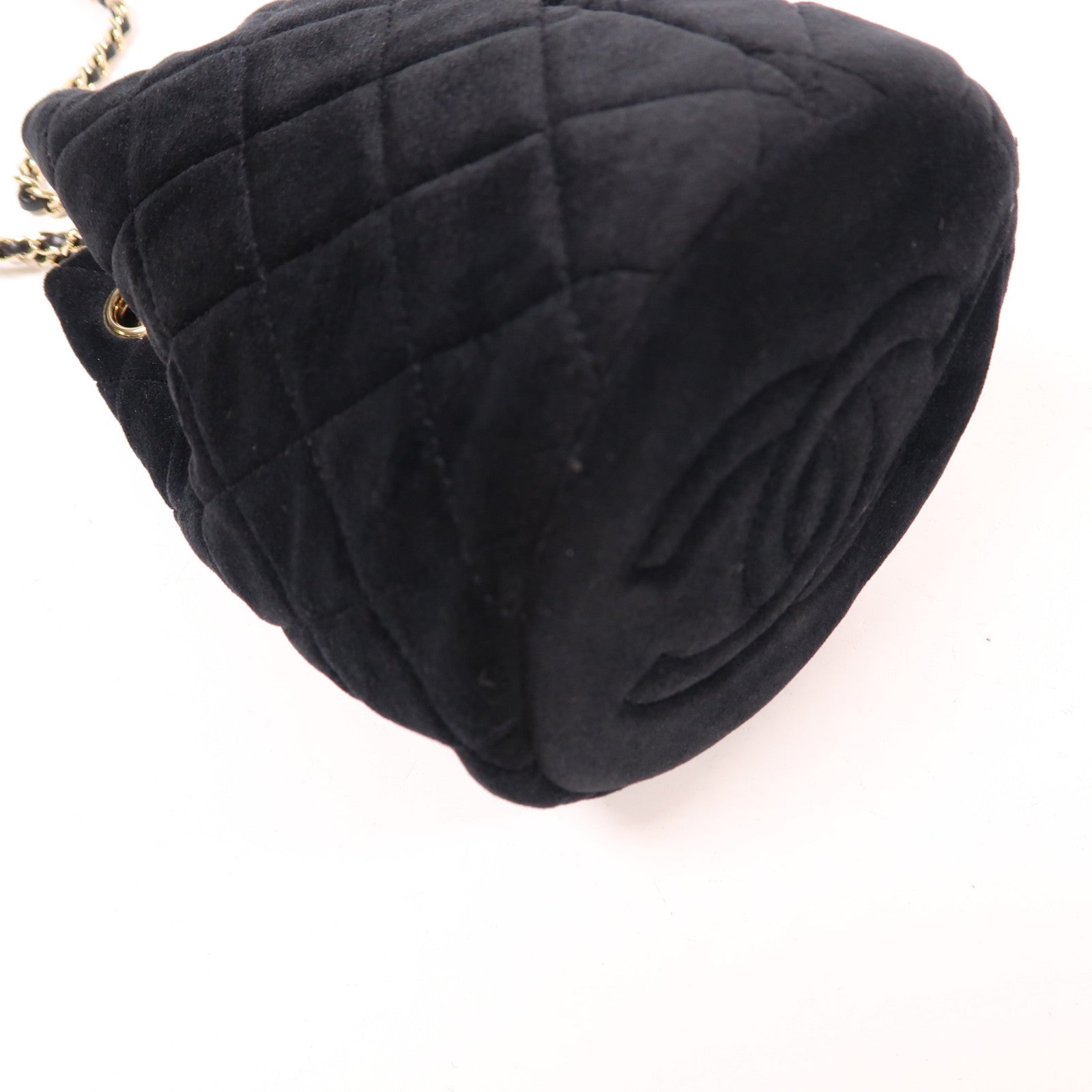 CHANEL 【激減優惠】天鵝絨Chain Shoulder金扣鏈帶肩背袋