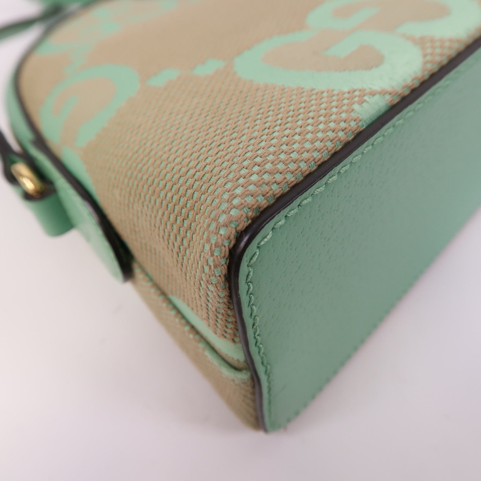 GUCCI 【激減優惠】帆布Shoulder Bag金扣肩背袋綠色