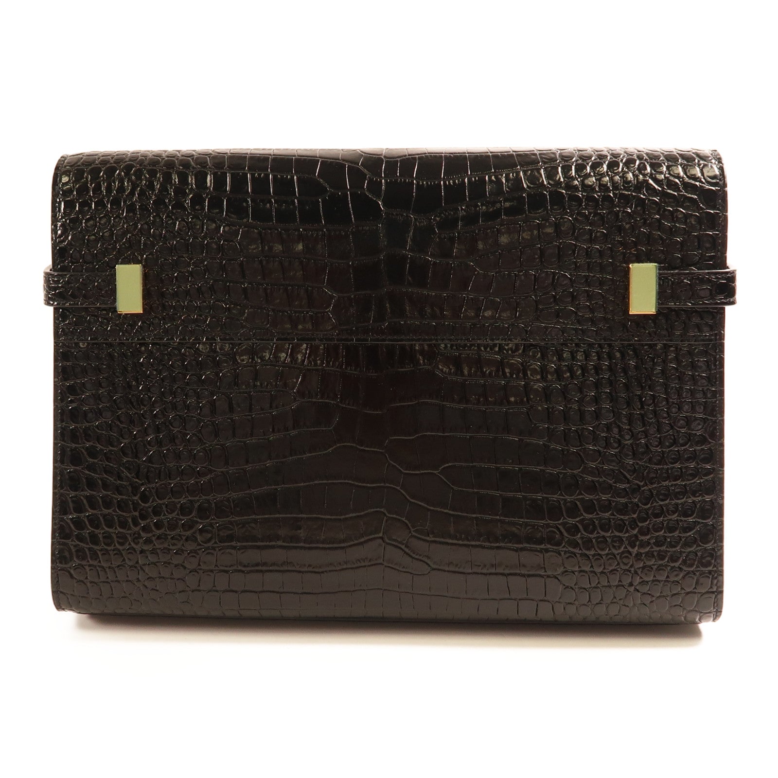 SAINT LAURENT 鱷魚皮革Manhattan In Box金扣肩背袋