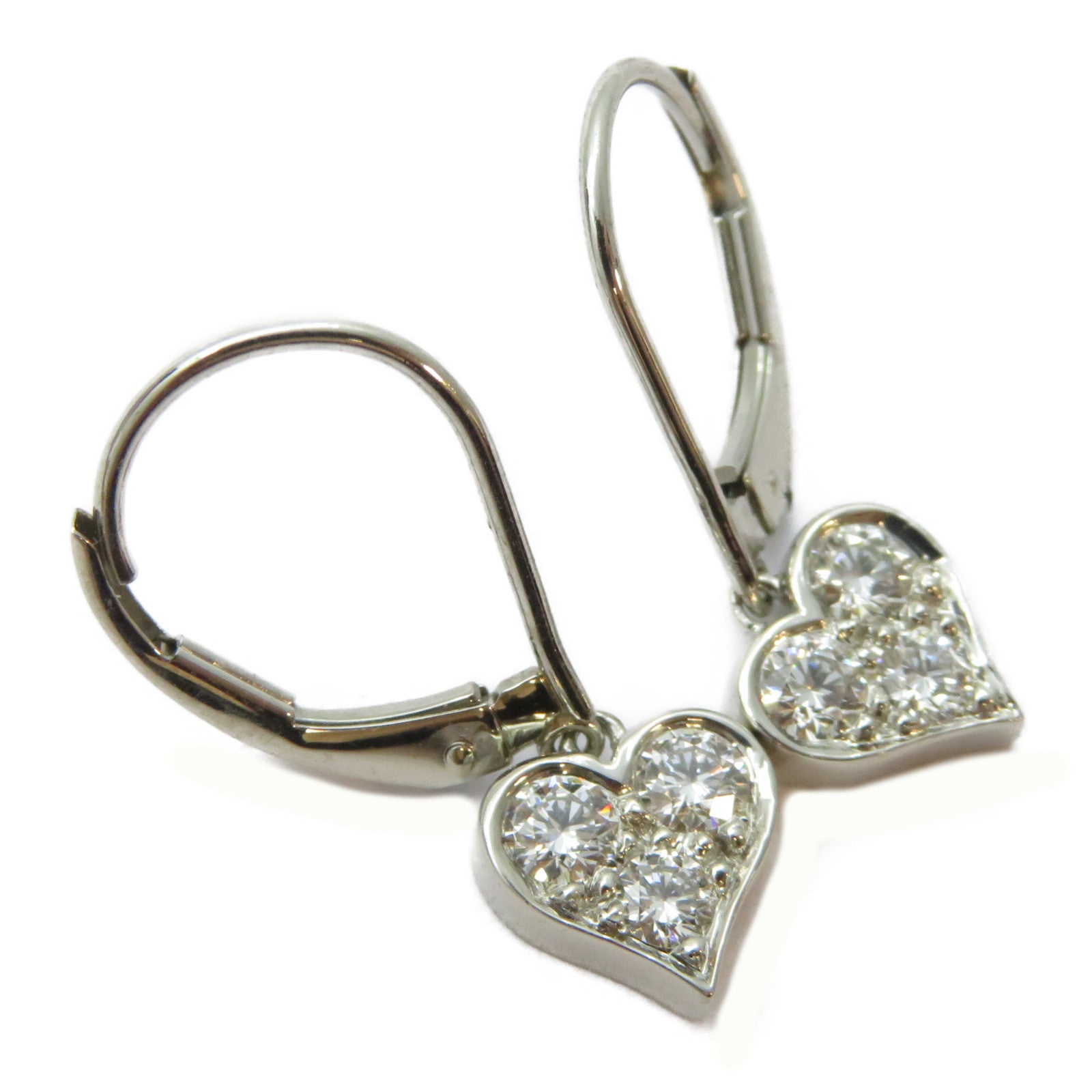 TIFFANY＆CO PT950鉑金Heart Diamond Earrings鑽石耳環