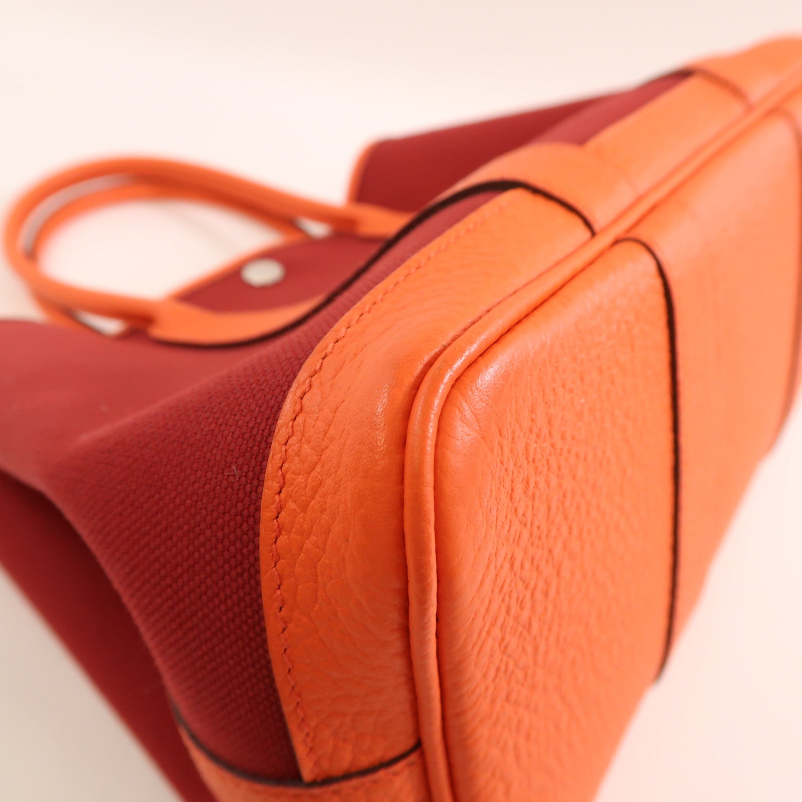 HERMES 帆布Garden Party TPM銀扣手挽袋