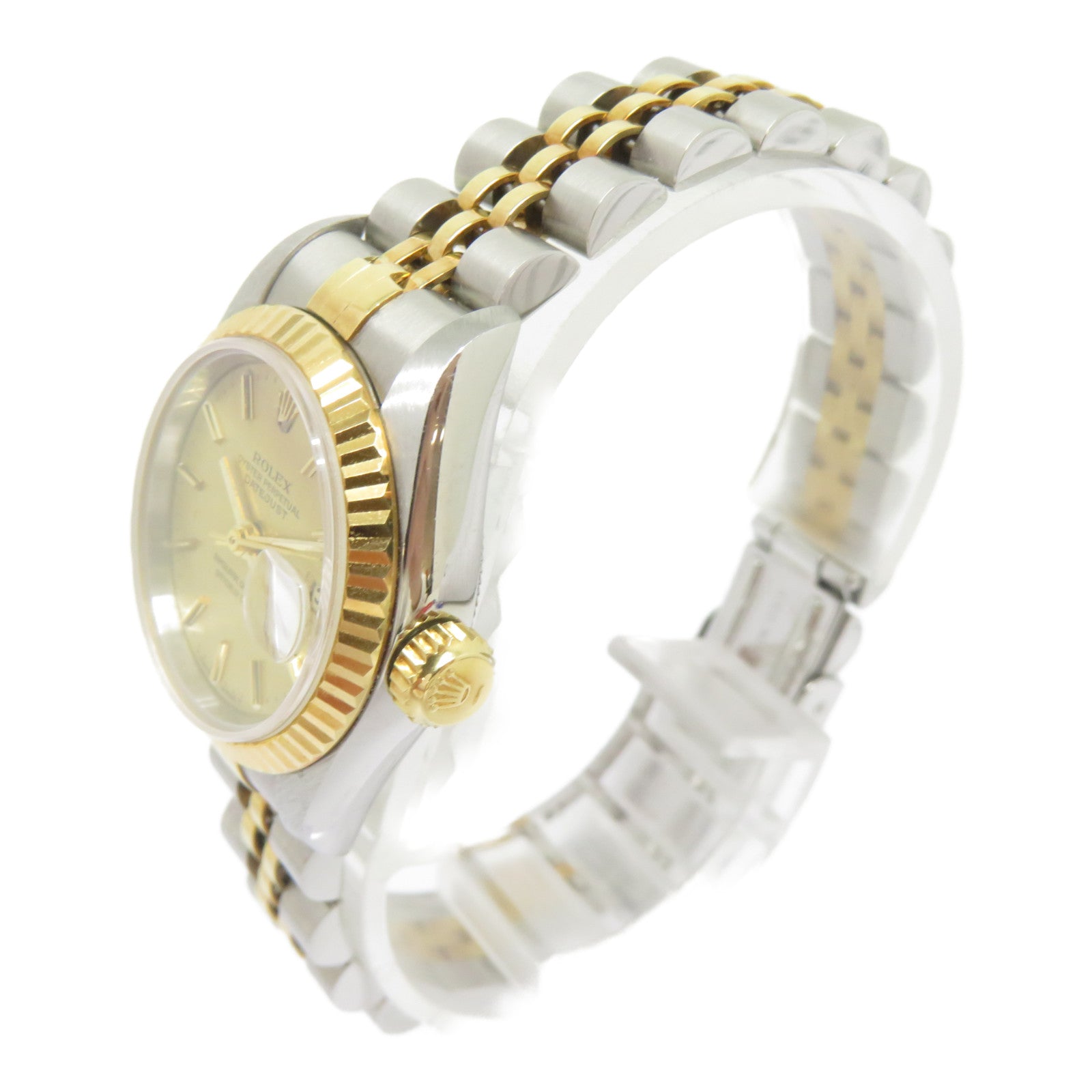 ROLEX Datejust 18K黃金/不鏽鋼手錶自動機芯金色