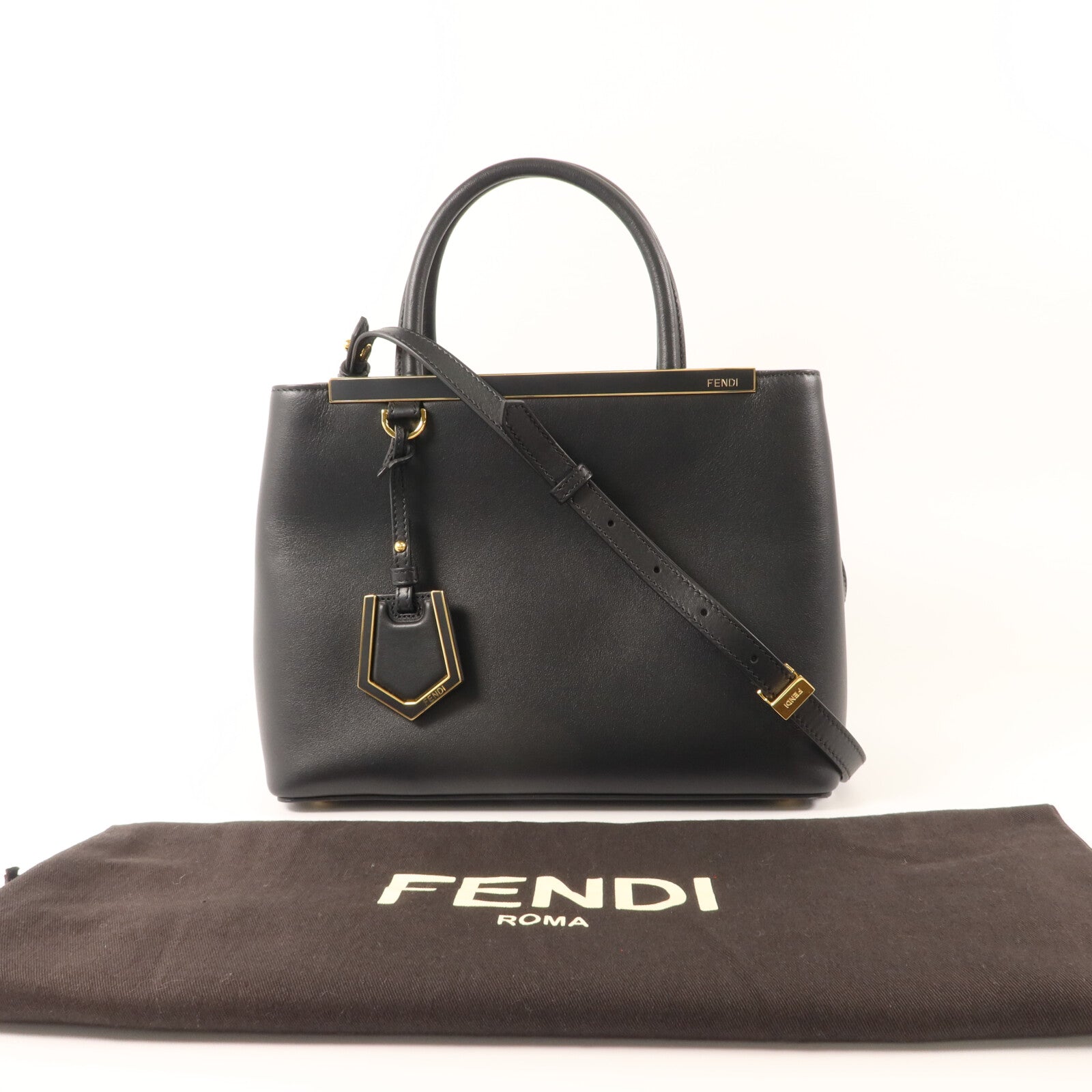 FENDI 牛皮皮革Petite 2 Jours手挽肩背兩用袋