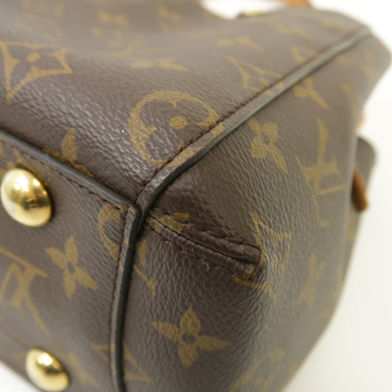 LOUIS VUITTON Monogram Montaigne BB金扣手挽肩背兩用袋啡色