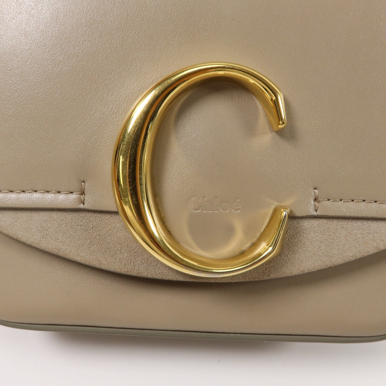 Chloe 牛皮皮革Mini C手挽肩背兩用袋