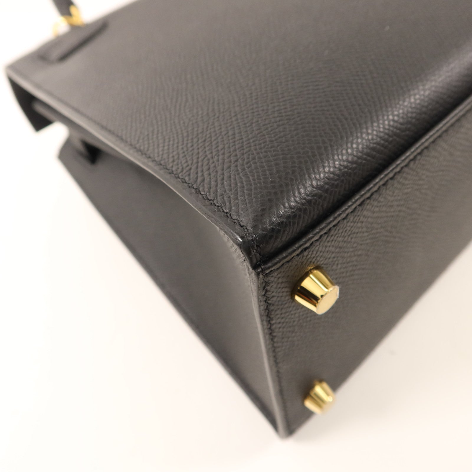 HERMES Epsom皮革Kelly 28金扣手挽肩背兩用袋Noir