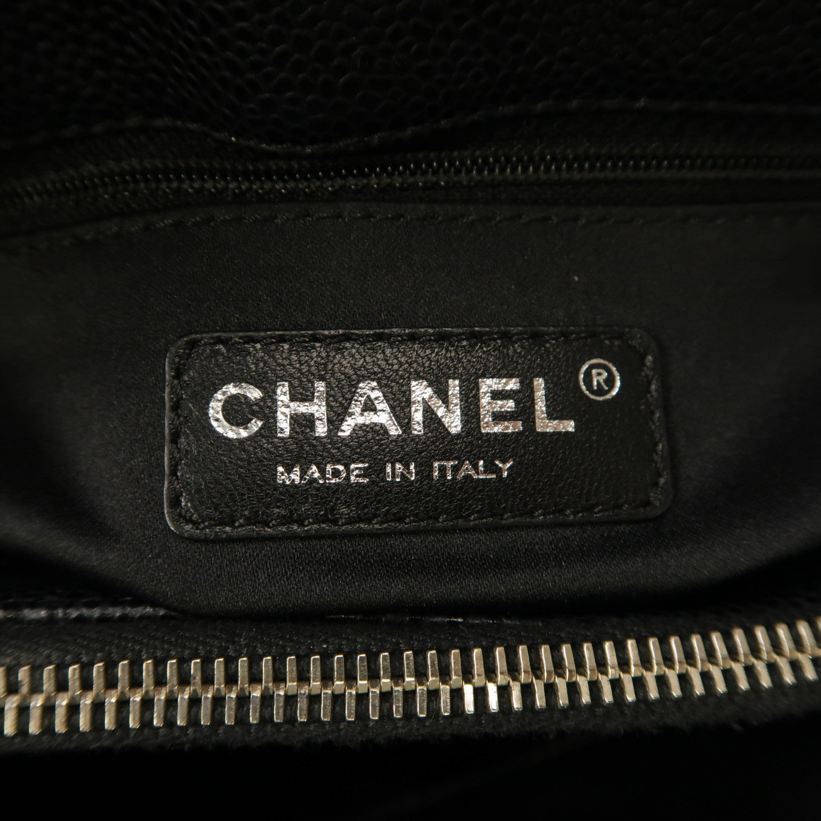 CHANEL 菱格牛皮皮革Grand Shopping Tote Bag銀扣手挽袋黑色