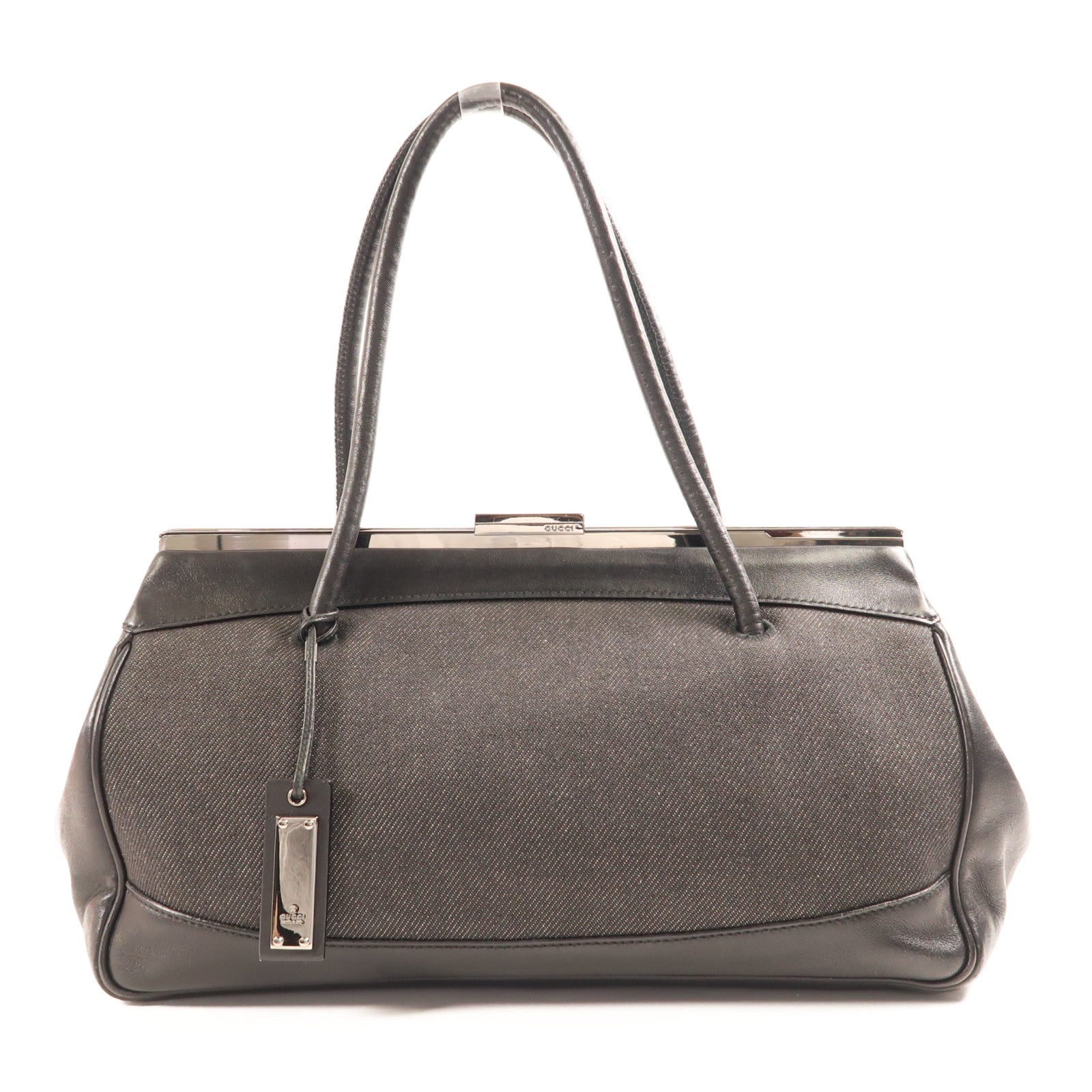 GUCCI 牛仔布Shoulder Bag銀扣肩背袋