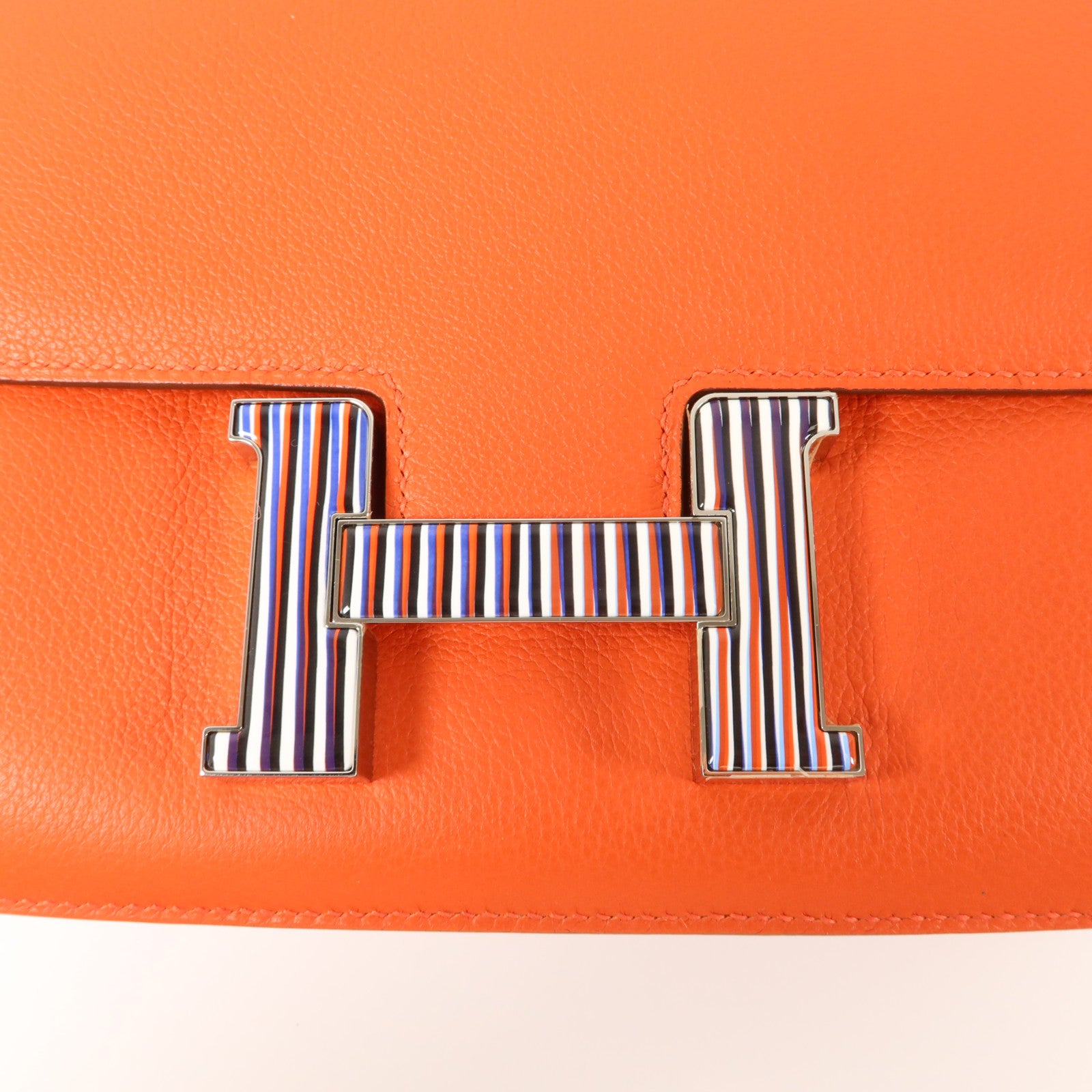 HERMES Evercolor皮革Constance 24肩背袋Feu