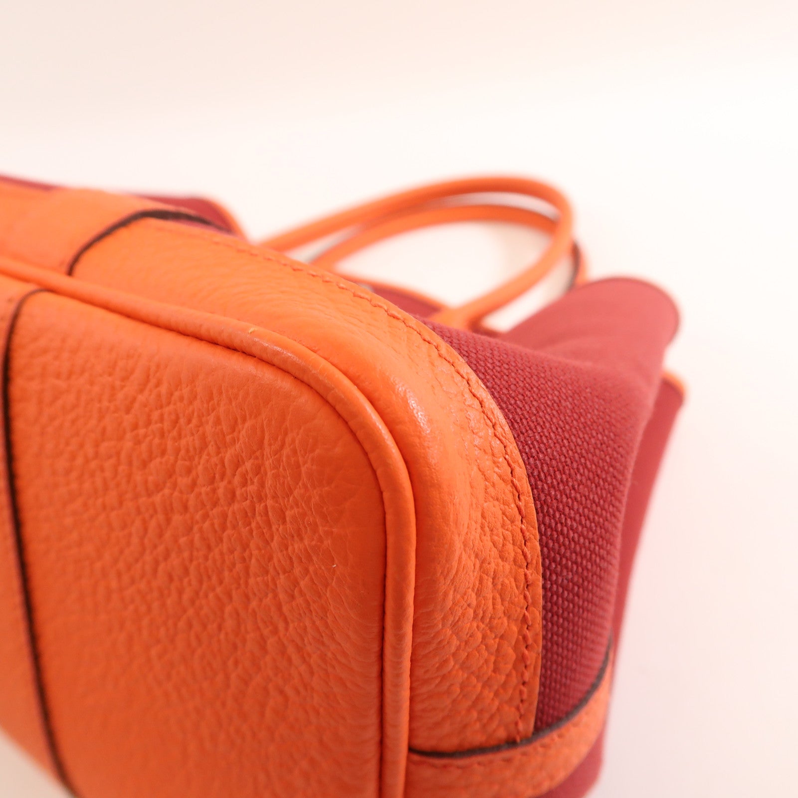 HERMES 帆布Garden Party TPM銀扣手挽袋