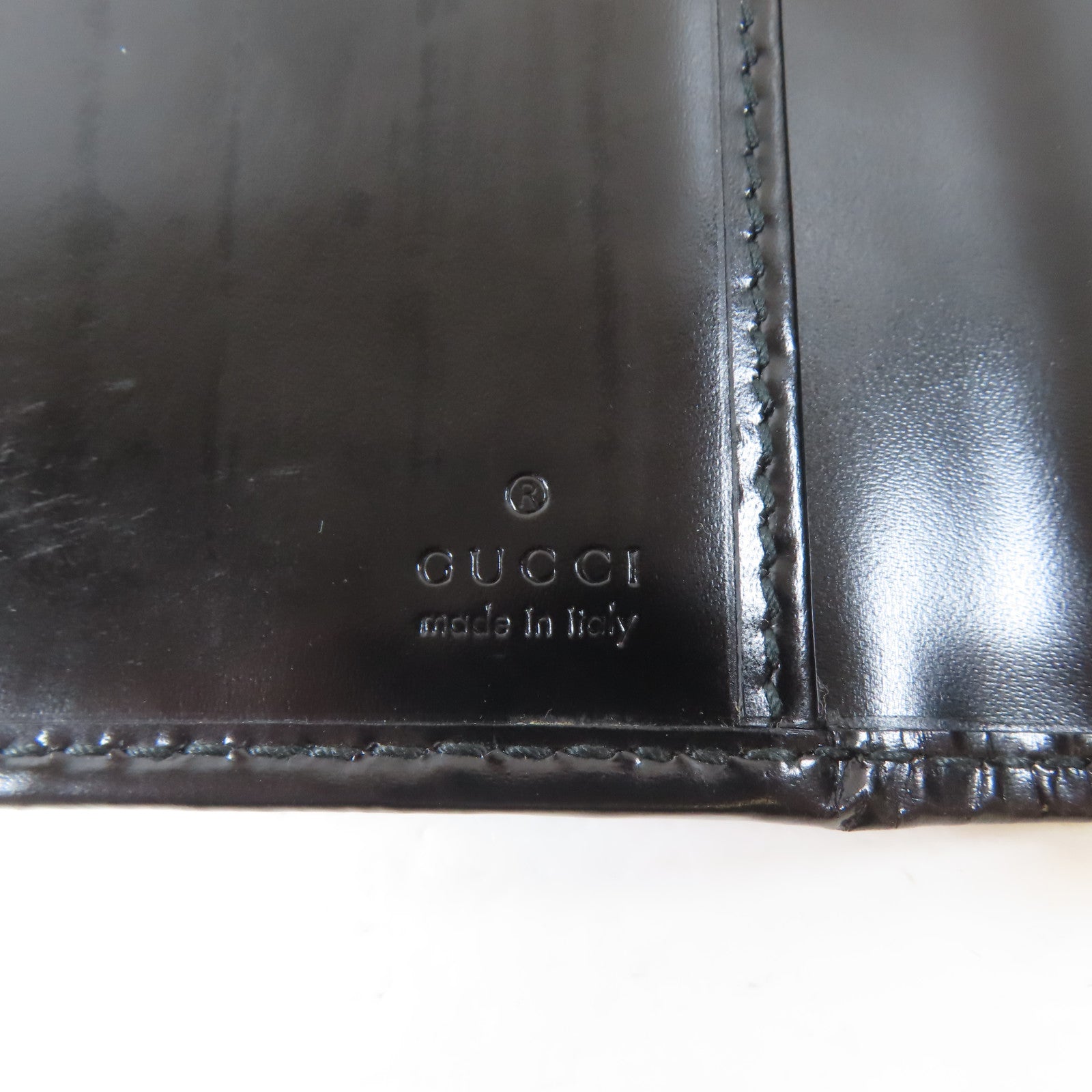 GUCCI 塗層帆布Long Wallet黑扣長錢包黑色