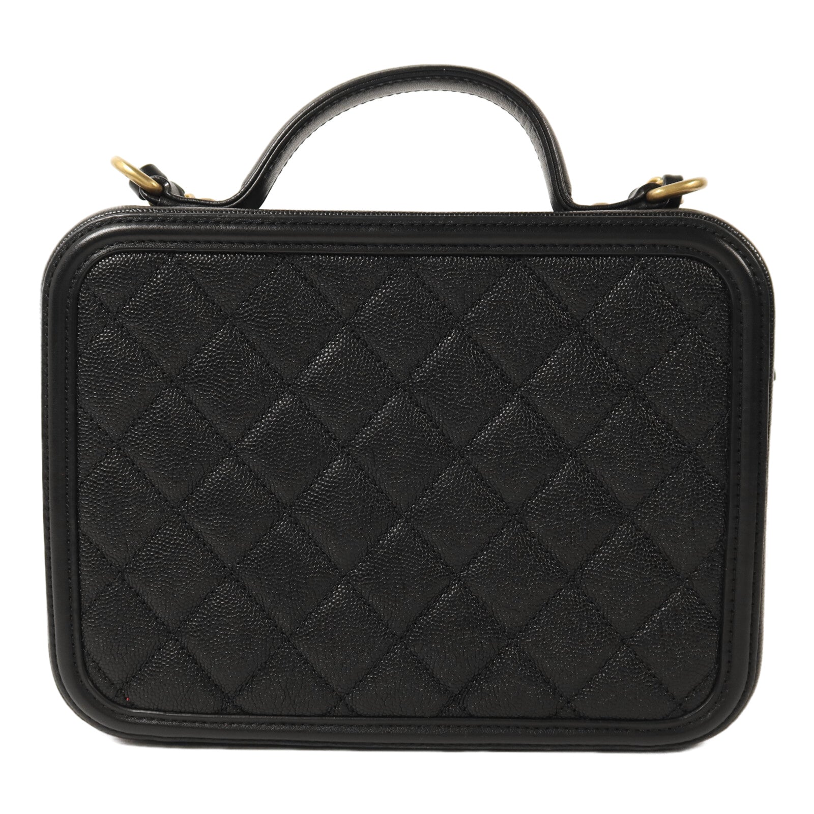 CHANEL 牛皮皮革Vanity Case金扣鏈帶肩背袋