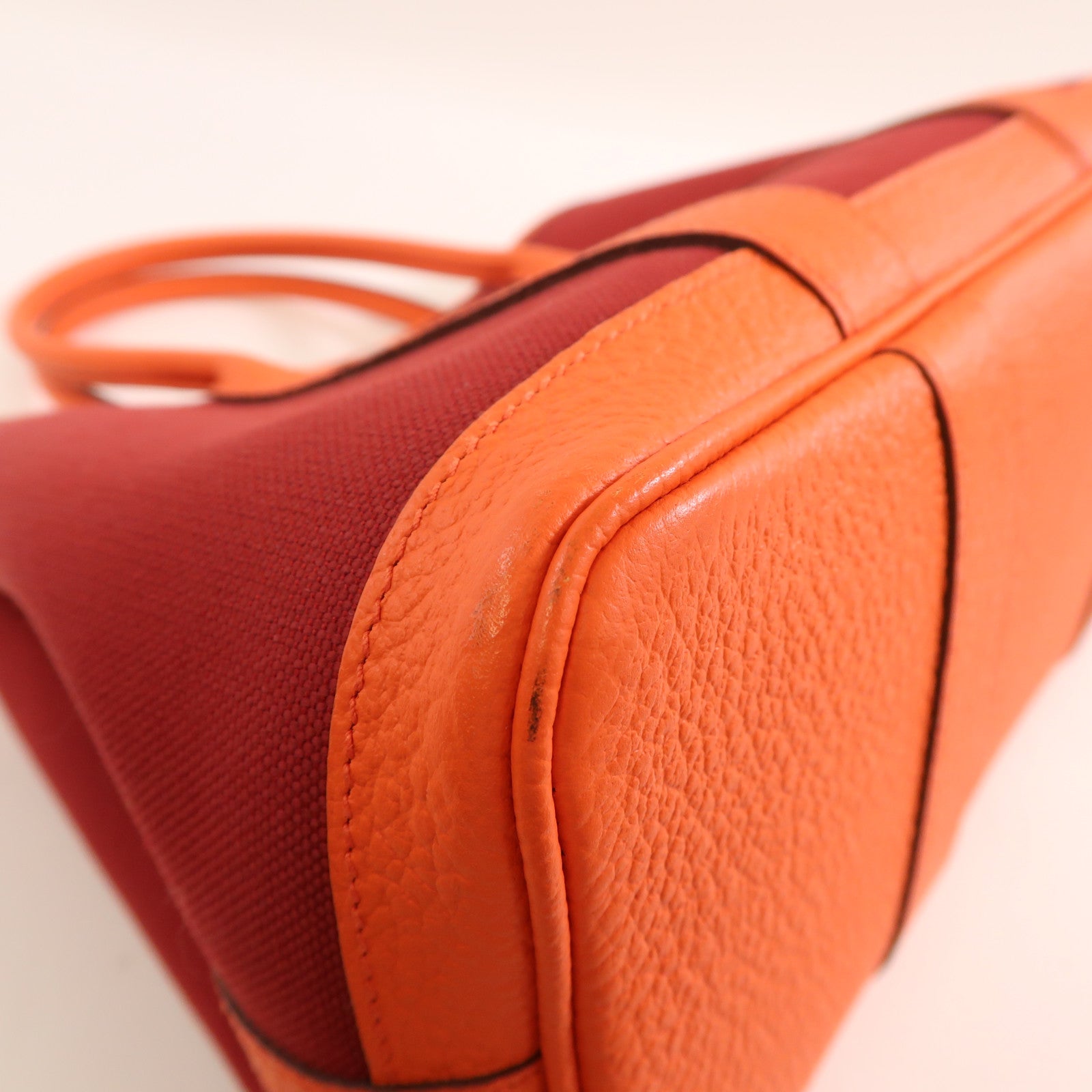 HERMES 帆布Garden Party TPM銀扣手挽袋