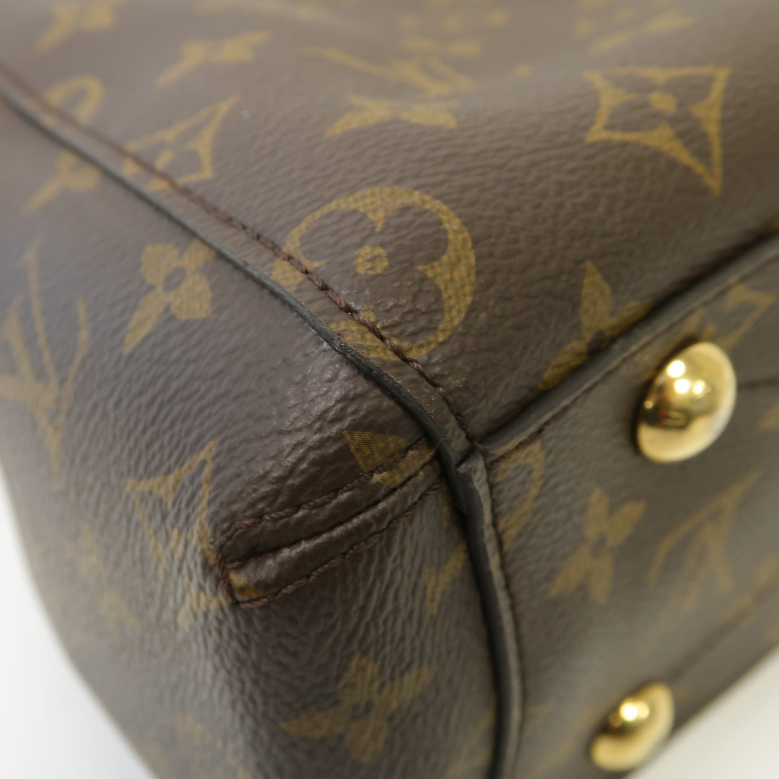 LOUIS VUITTON Monogram Montaigne BB金扣手挽肩背兩用袋啡色